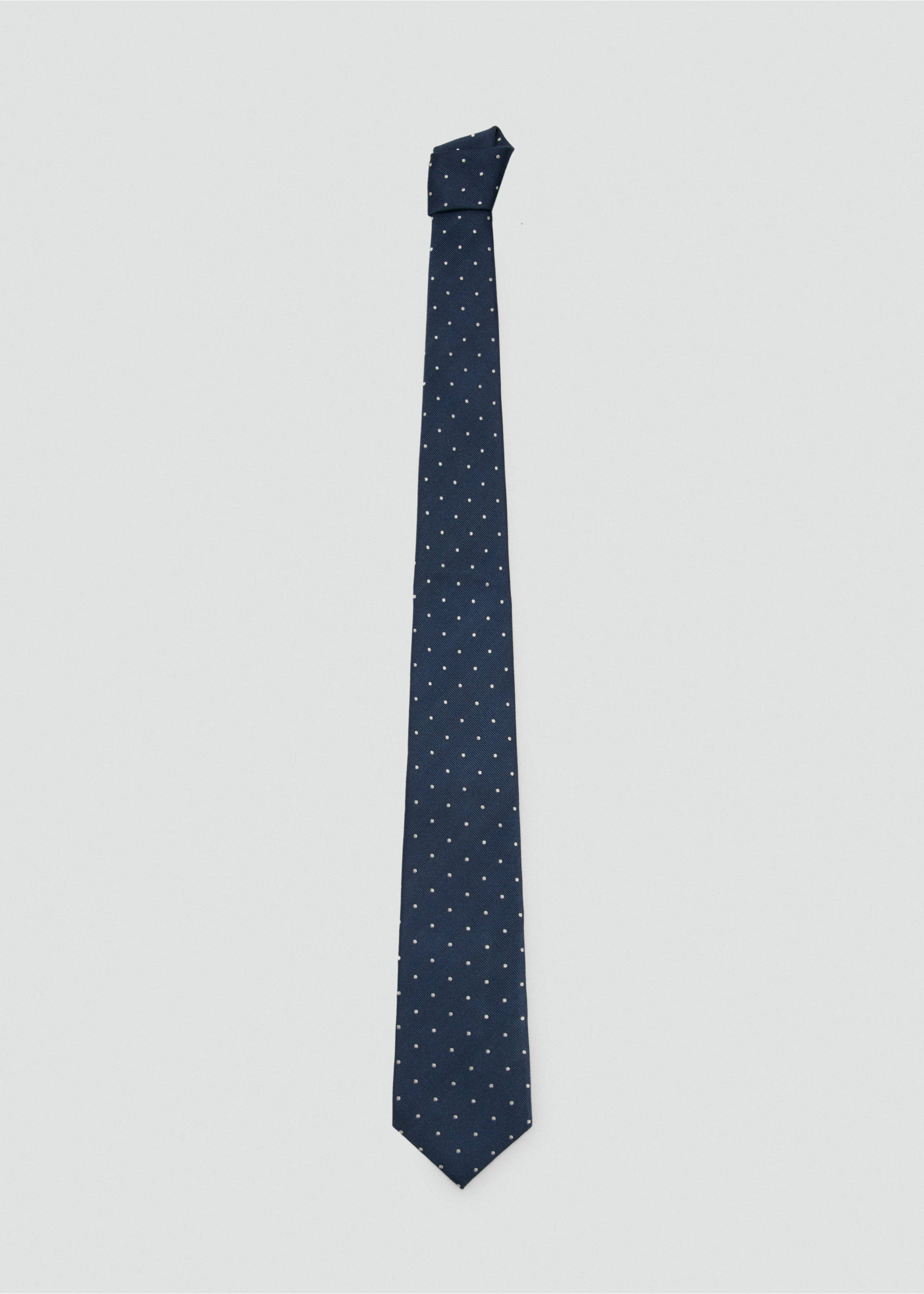 Polka-dot silk tie - Article without model, Navy. Ref: 27031304-00.