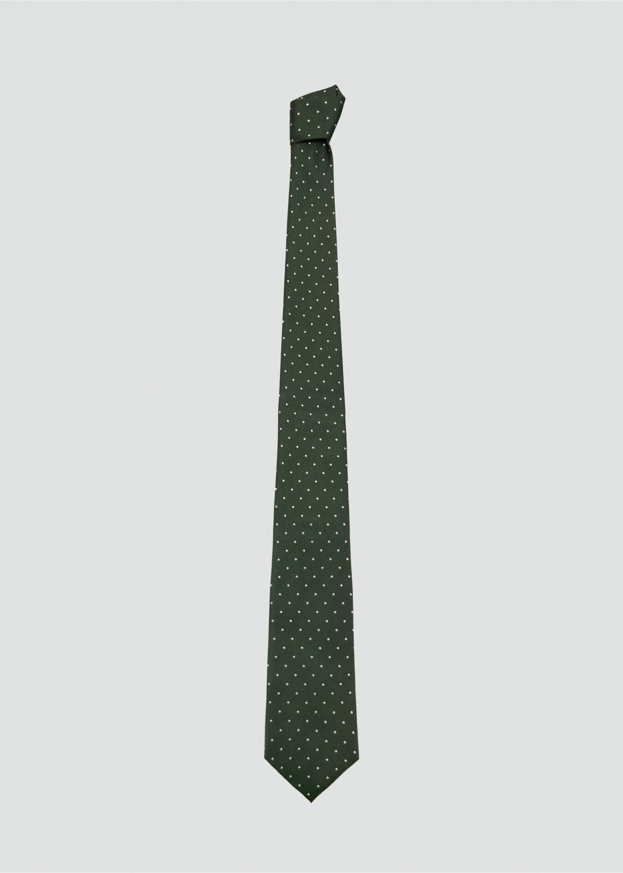 Polka-dot silk tie - Article without model, Khaki. Ref: 27031305-00.