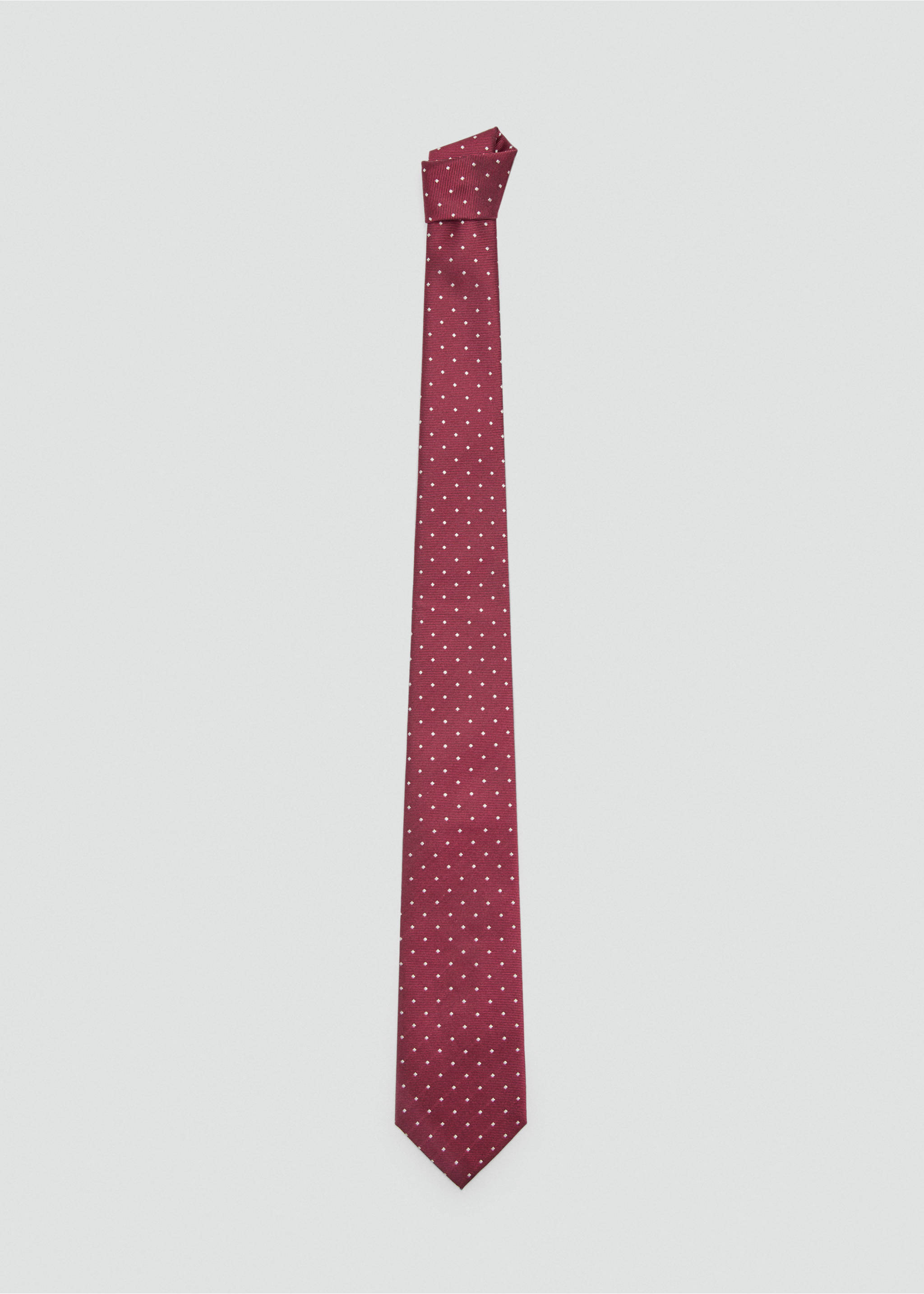 Polka-dot silk tie - Article without model, Burgundy. Ref: 27031305-00.