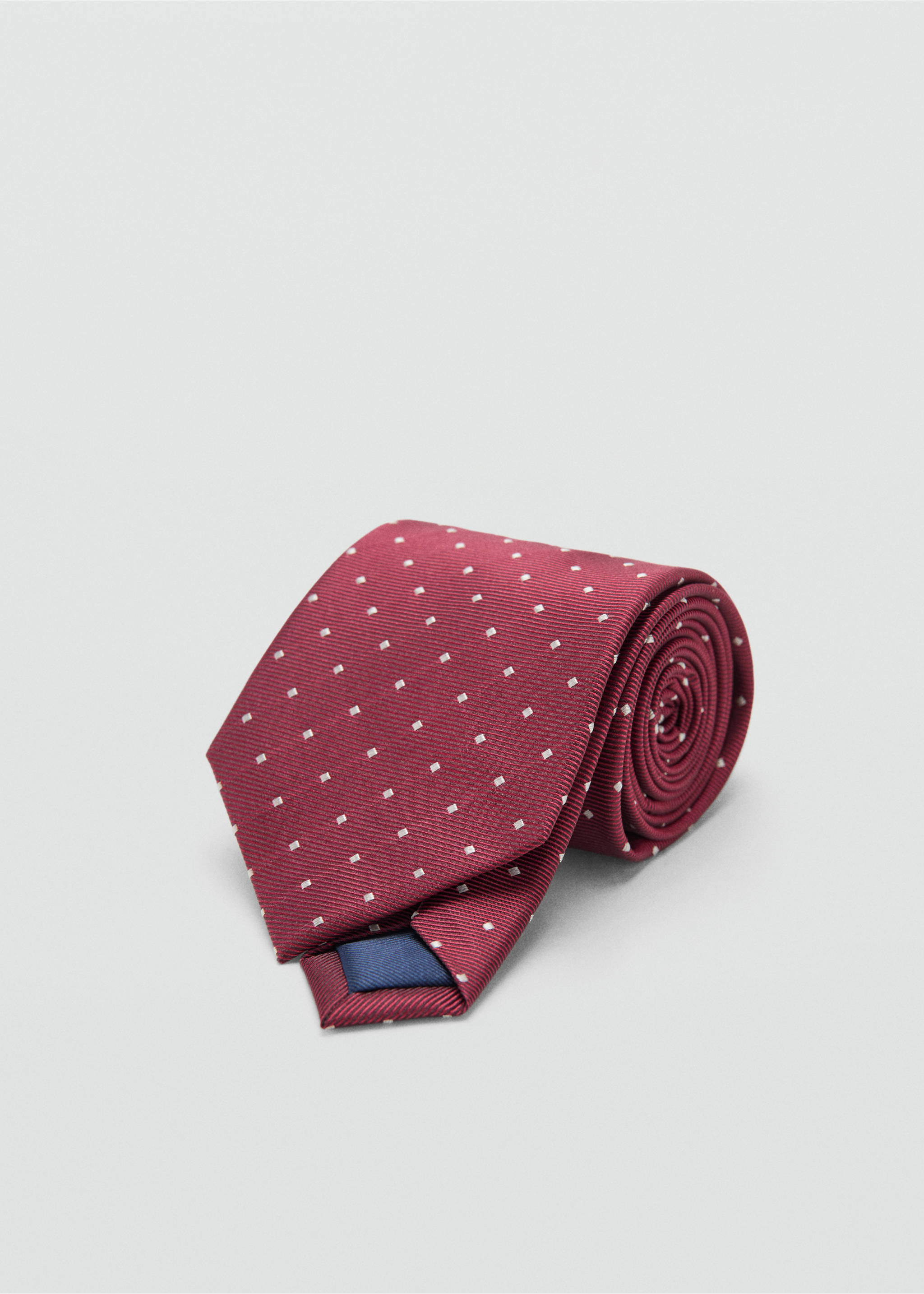 Polka-dot silk tie - Medium plane, Burgundy. Ref: 27031305-00.