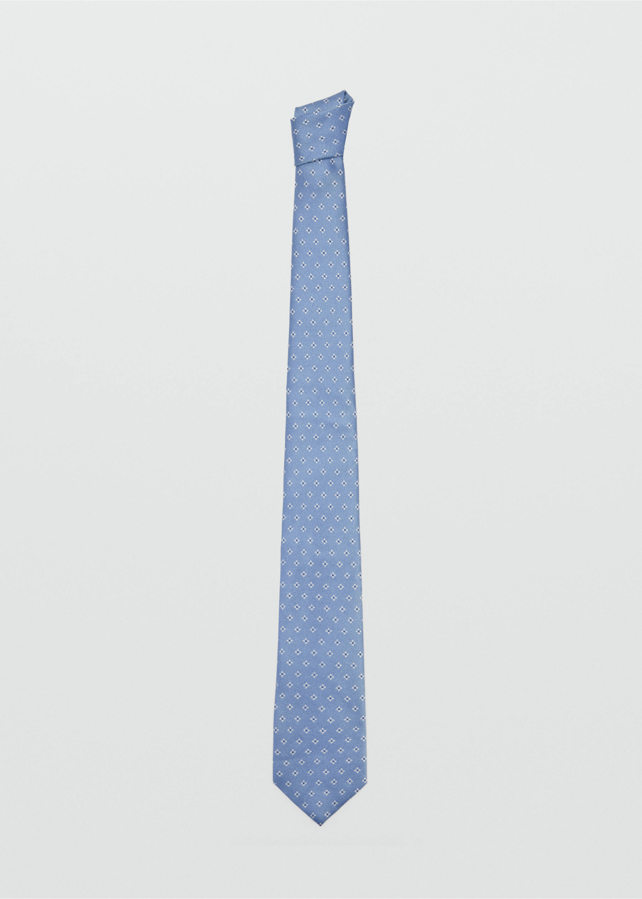 Geometric patterned silk tie - Article without model, Sky Blue. Ref: 27031306-00.