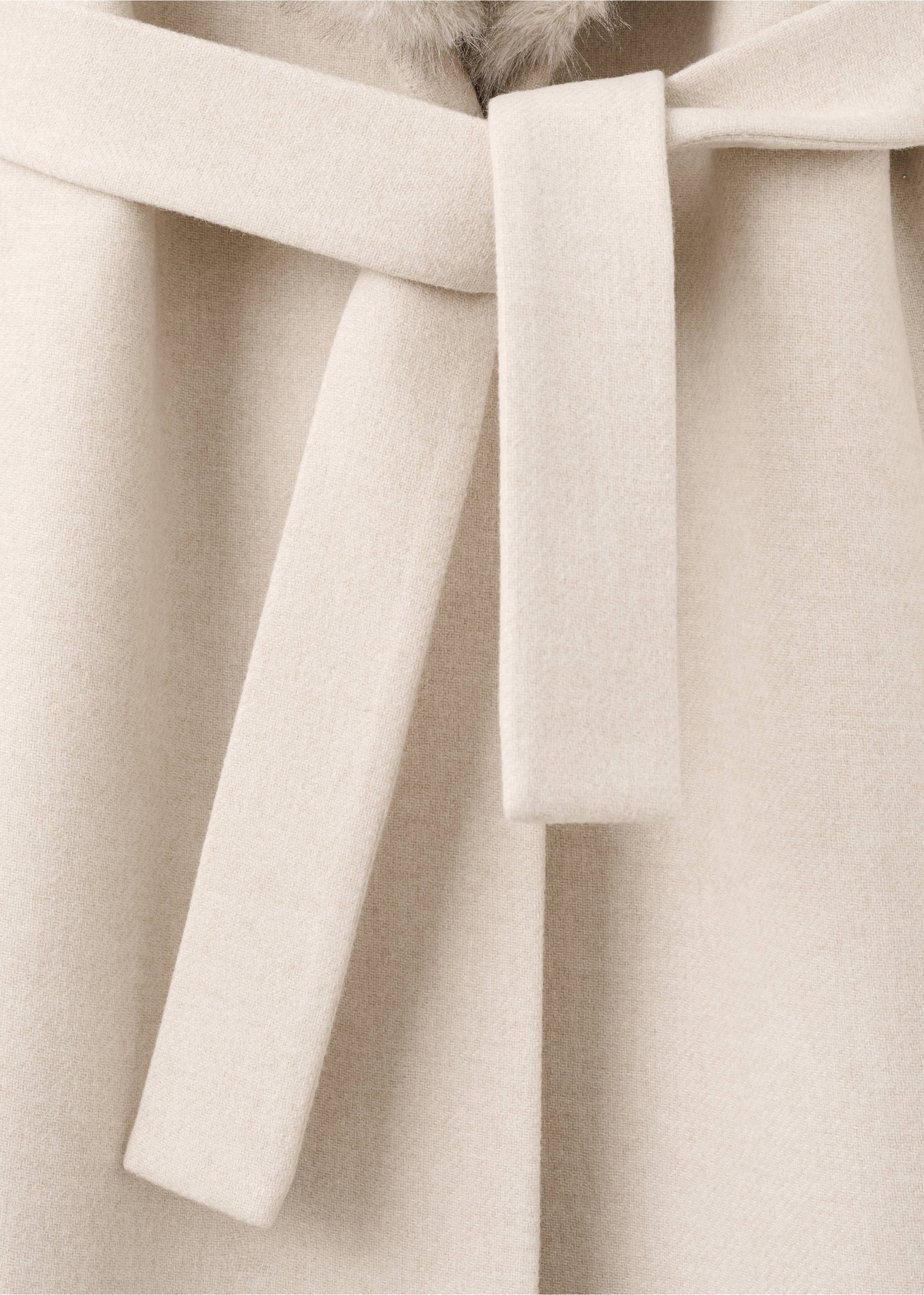 Manteco wool coat with fur collar - Details of the article 8, Light/Pastel Grey. Ref: 27031309-00.