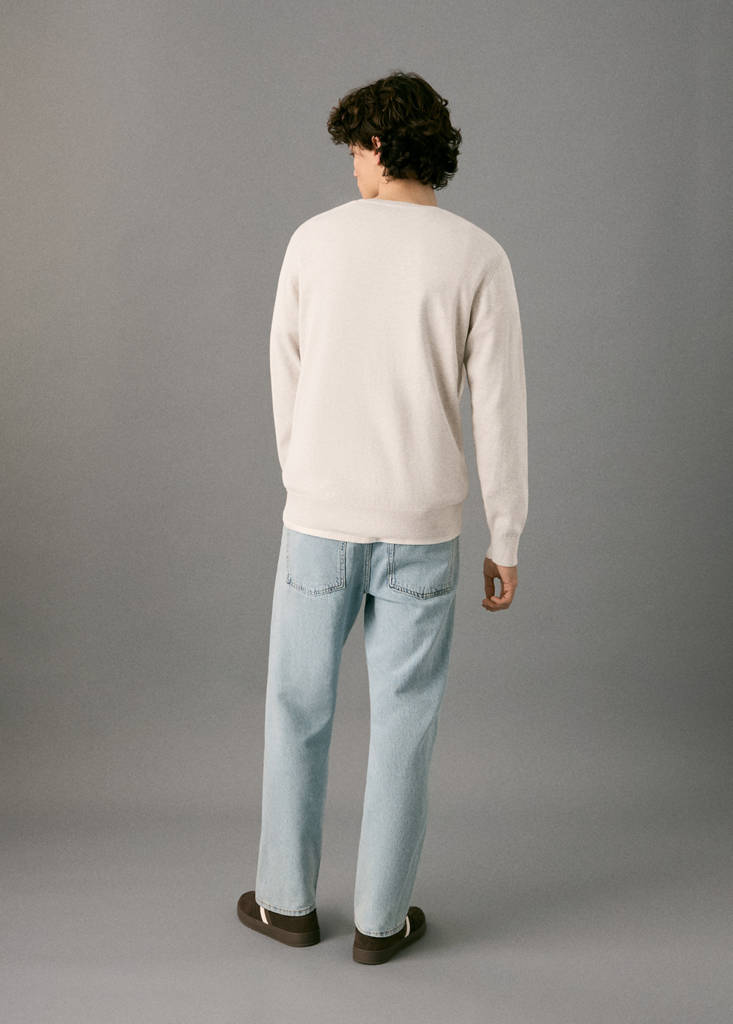 Knitted cotton sweater — Sand