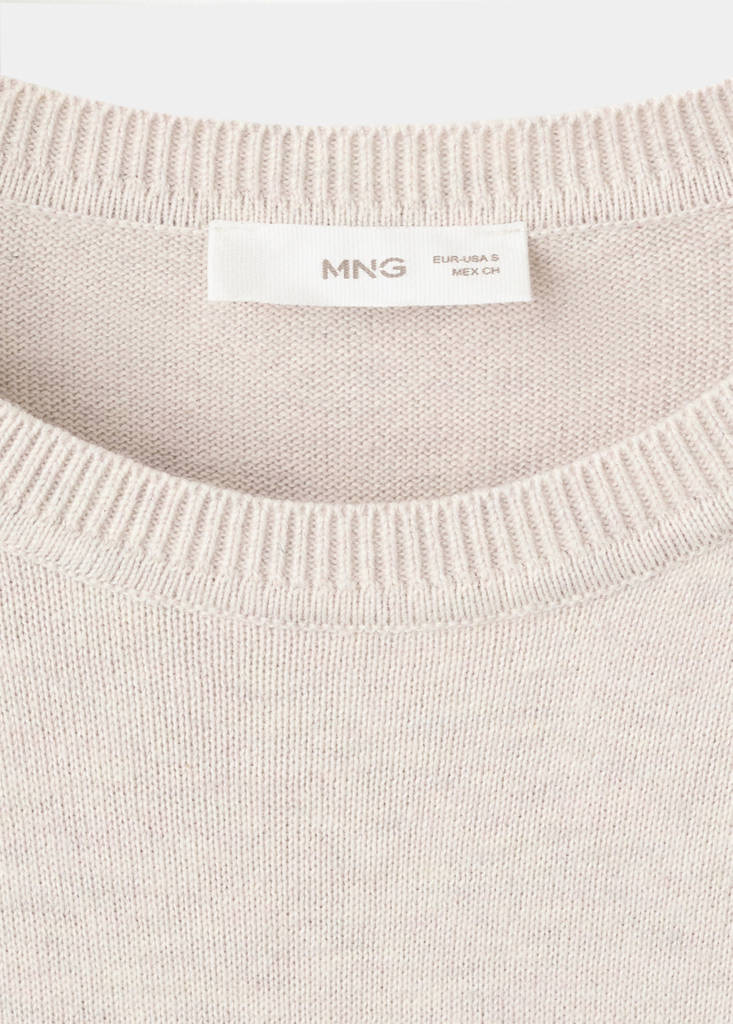 Knitted cotton sweater — Sand