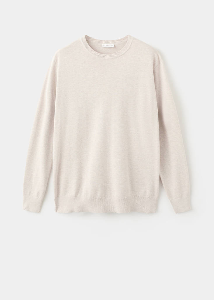 Knitted cotton sweater — Sand