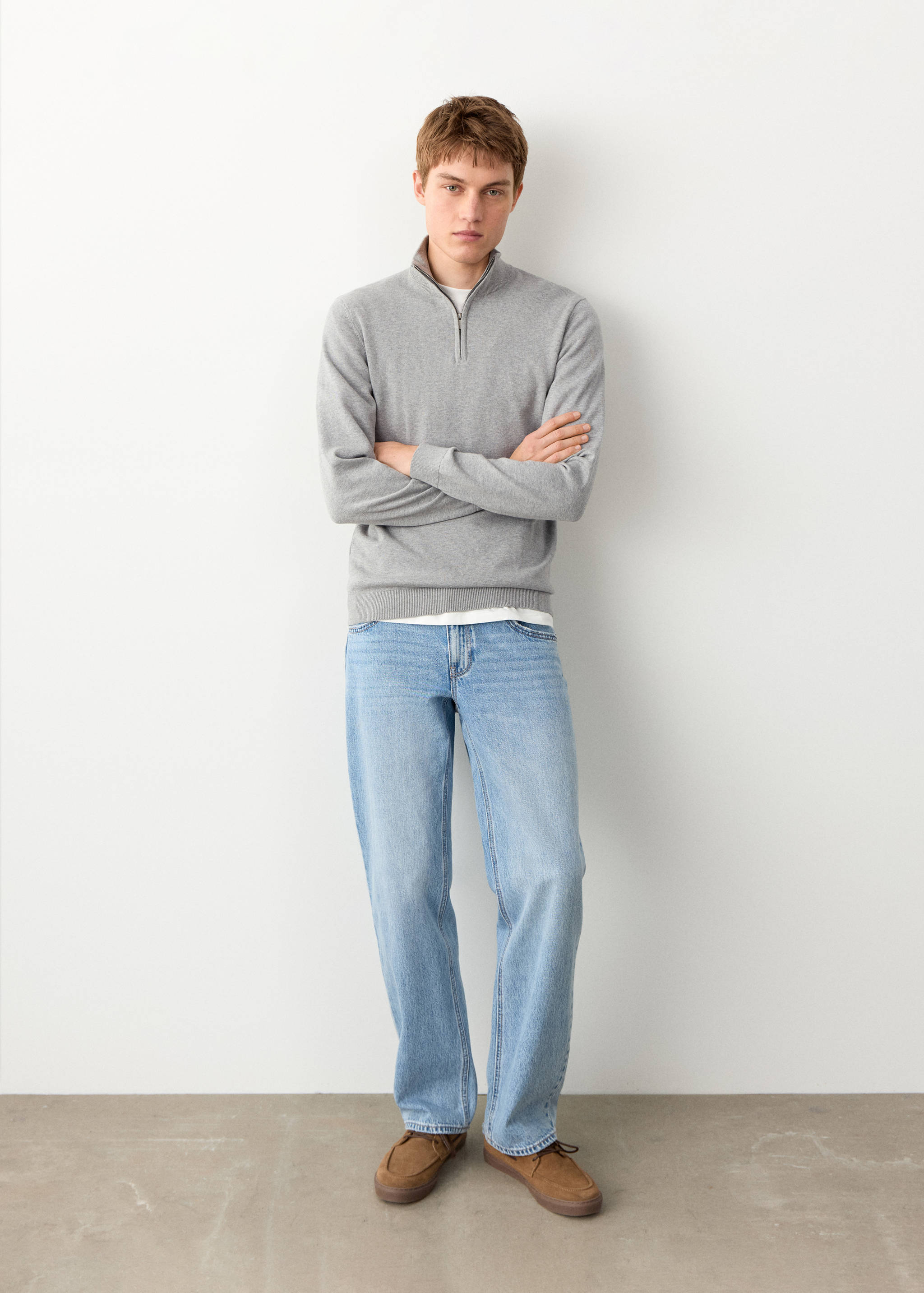 Pullover mit Perkins-Kragen - Allgemeine Ansicht