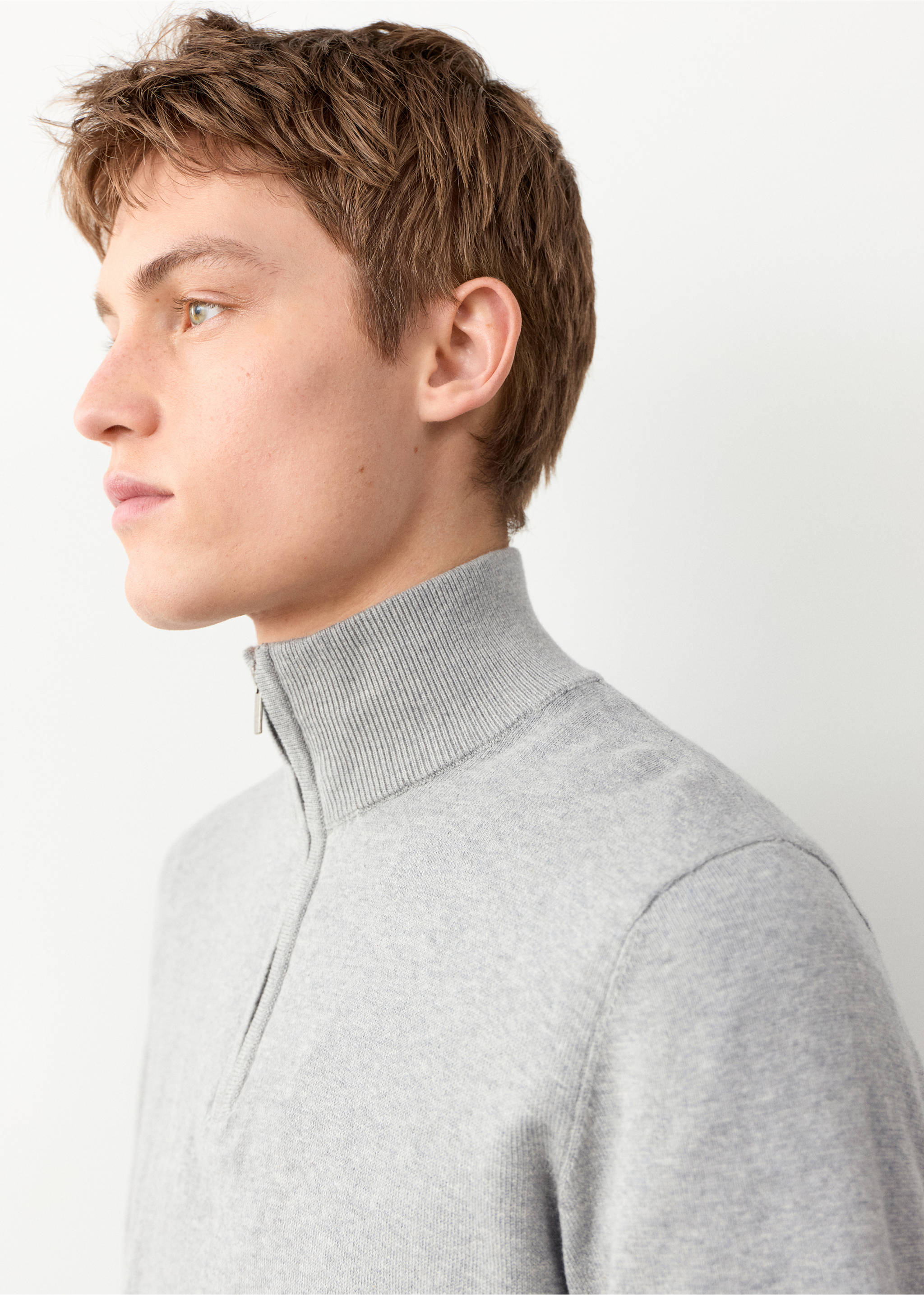 퍼킨스넥 스웨터 - 상품 내역: 1, 미디엄 헤더 그레이. Ref: 27031313-00.