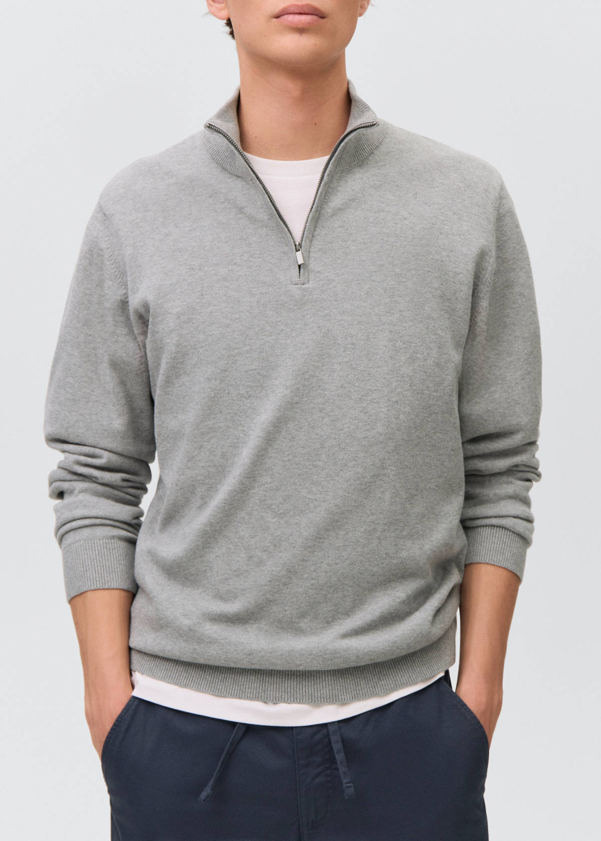 Perkins-neck sweater — Medium Heather Grey
