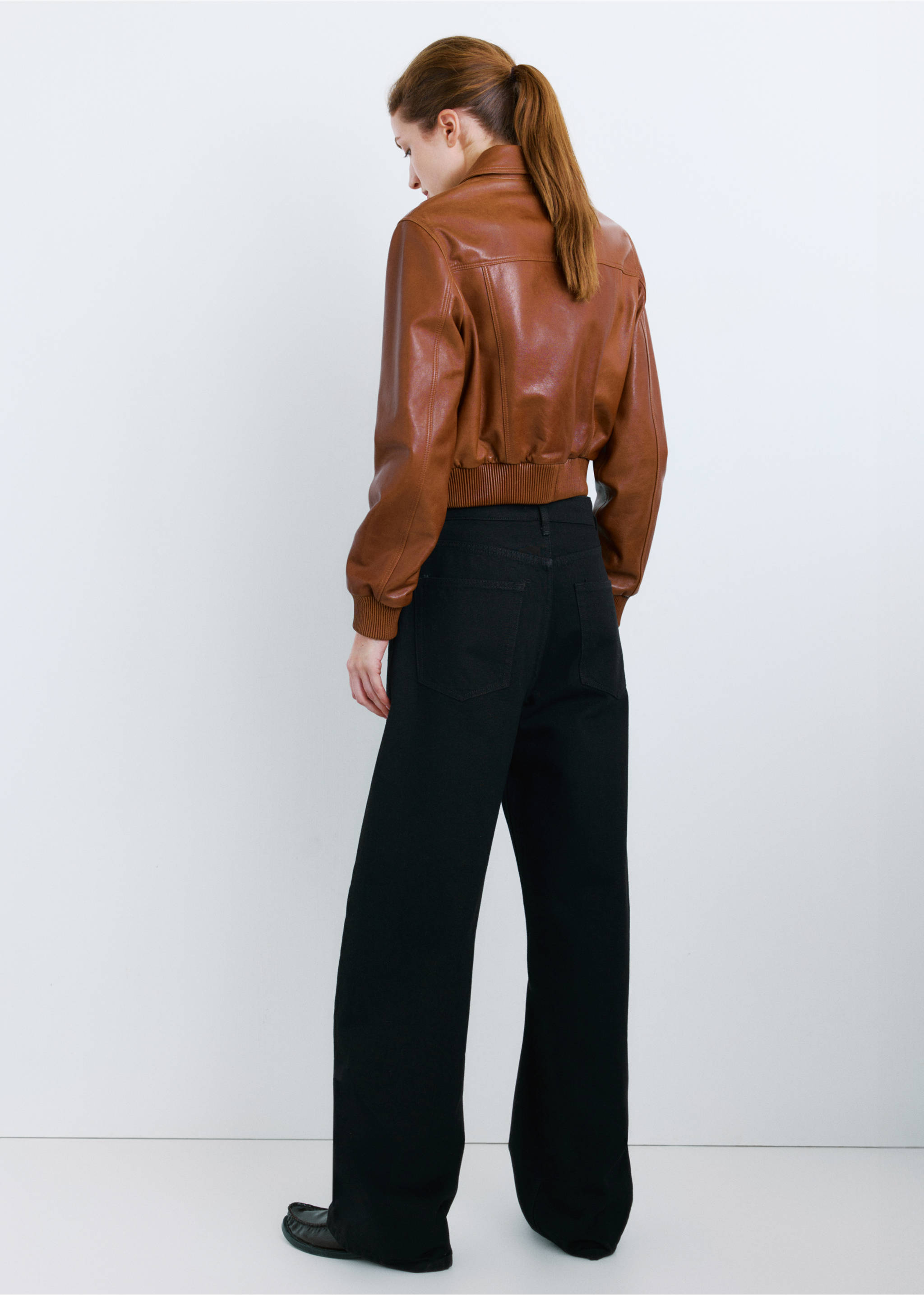 Džíny balloon se středně vysokým pasem - Zadní strana zboží, Black denim. Ref: 27031315-00.