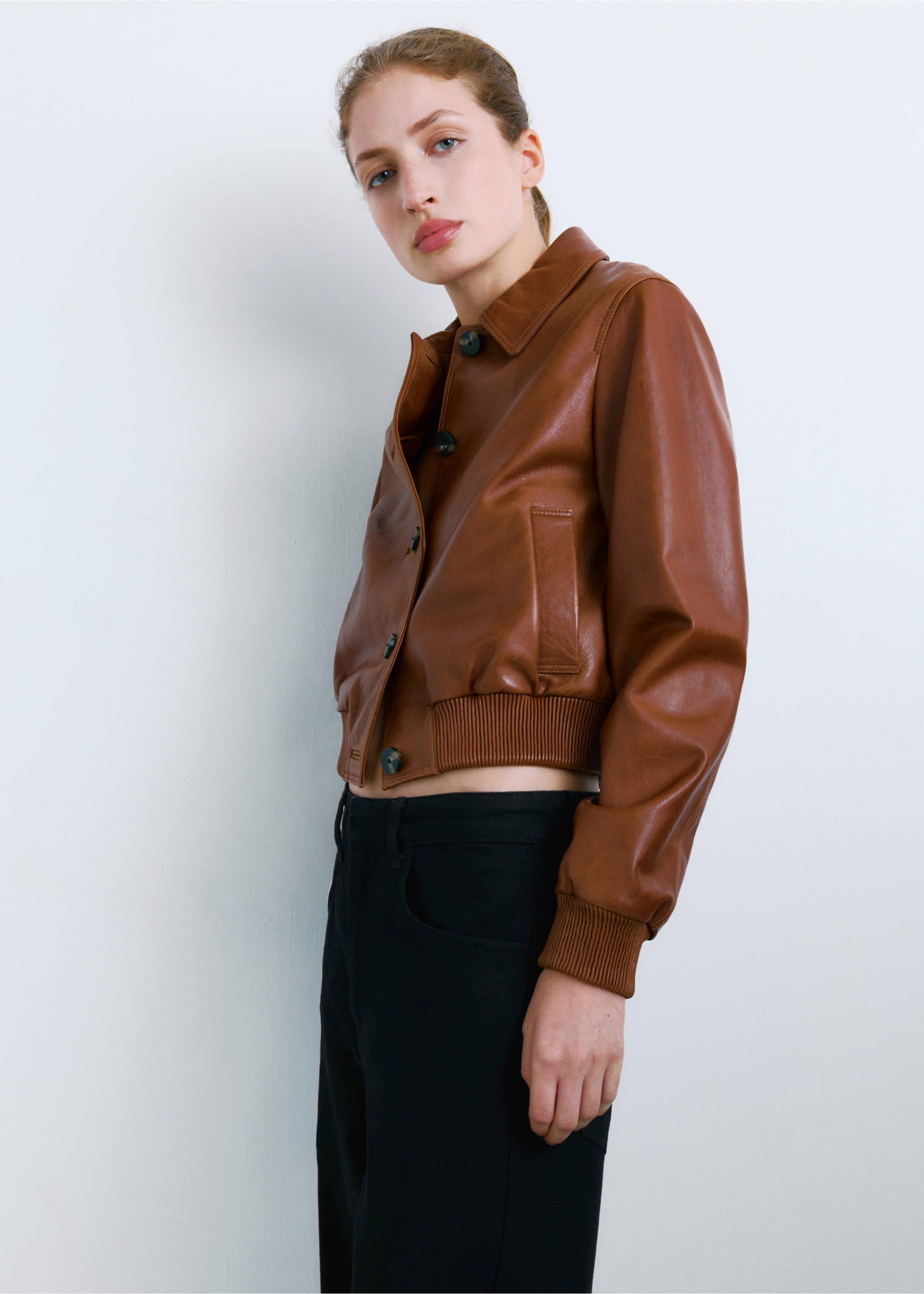 Džíny balloon se středně vysokým pasem - Detail zboží 1, Black denim. Ref: 27031315-00.