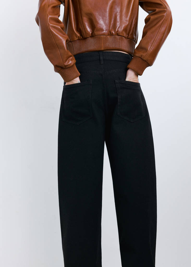 Mid-rise balloon jeans — Black denim
