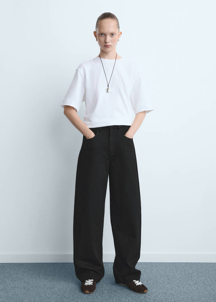 Mid-rise balloon jeans — Black denim
