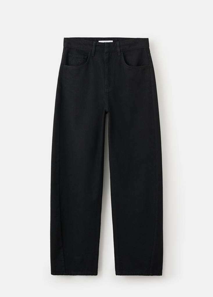 Mid-rise balloon jeans — Black denim