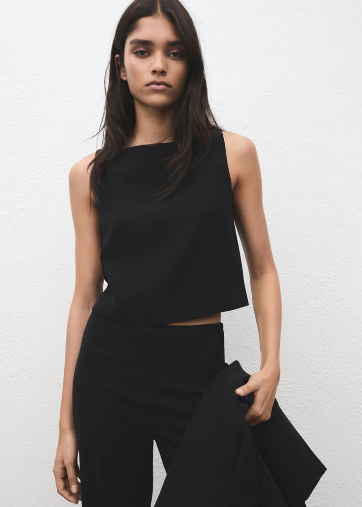 Cropped suit vest