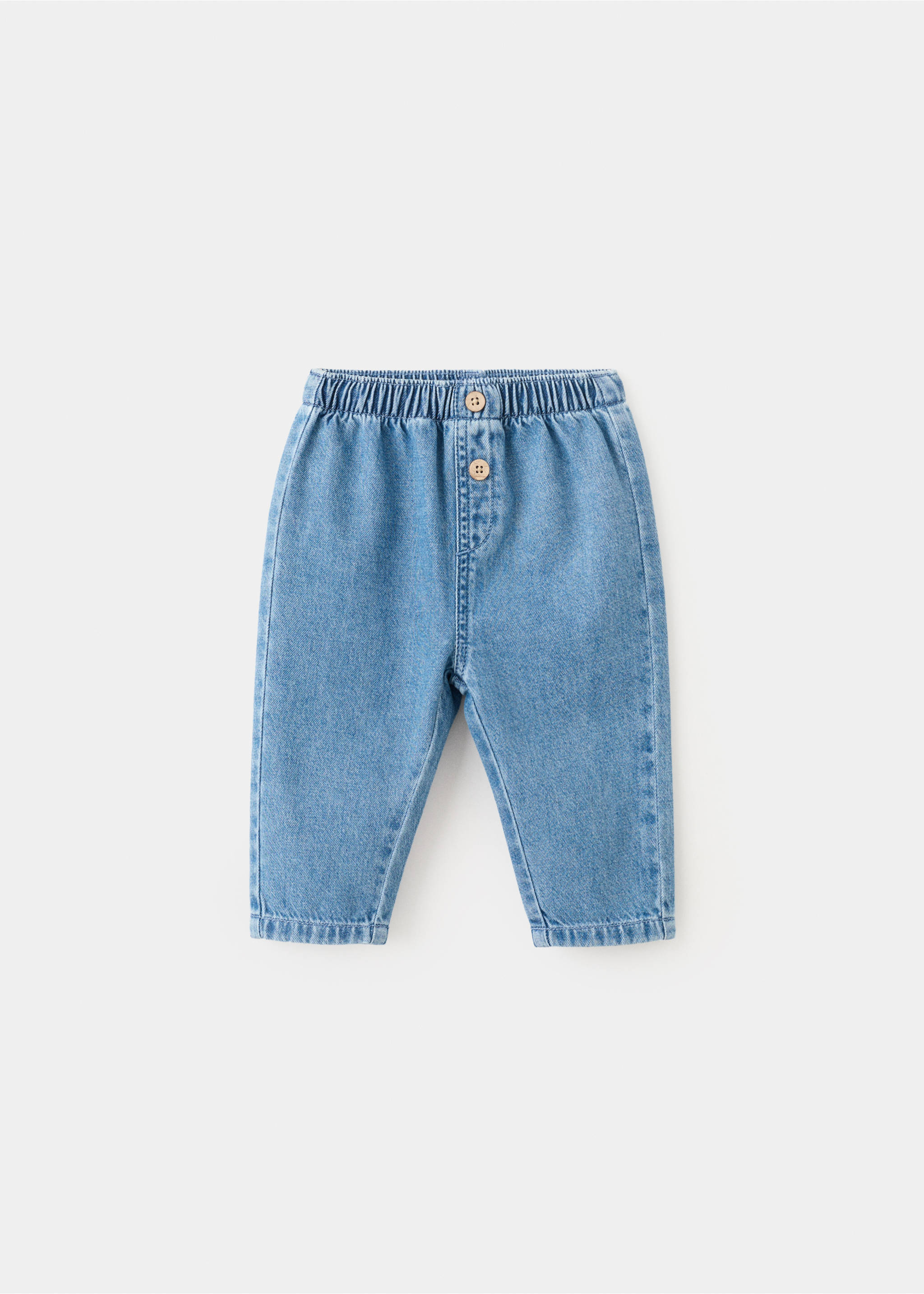 Jeans rectos cintura goma - Artículo sin modelo, Azul medio. Ref: 27031321-00.