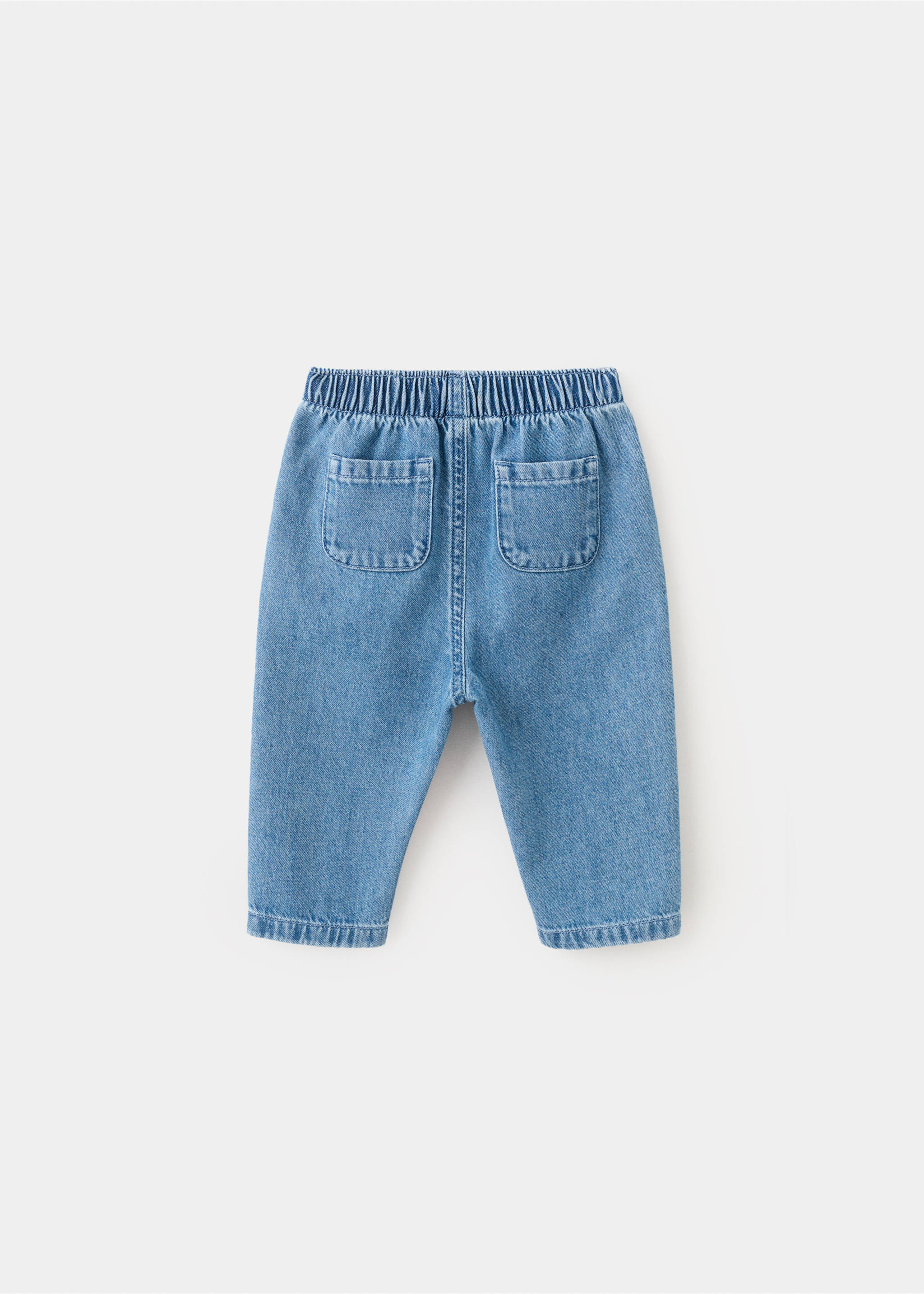 Jeans rectos cintura goma - Reverso del artículo, Azul medio. Ref: 27031321-00.