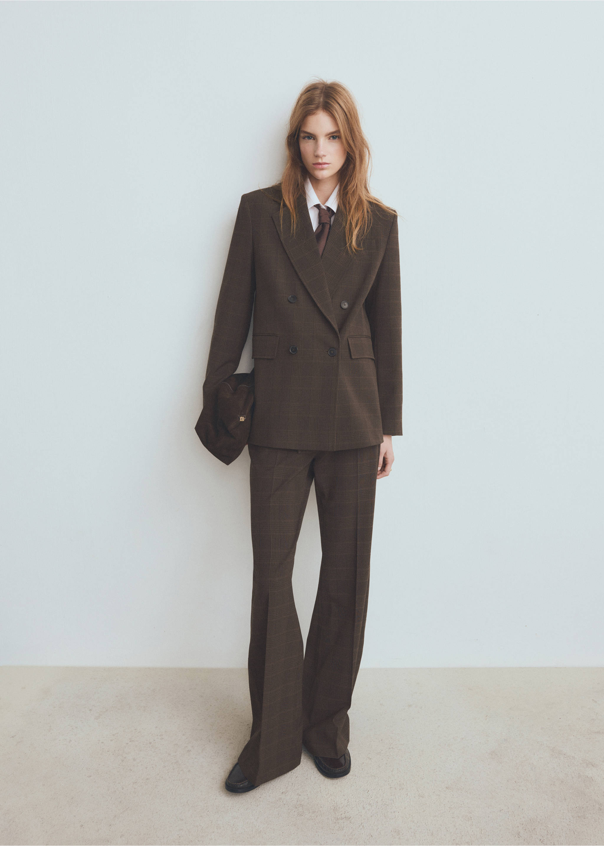 格子西装长裤 - null, 褐色. Ref: 27031324-00.