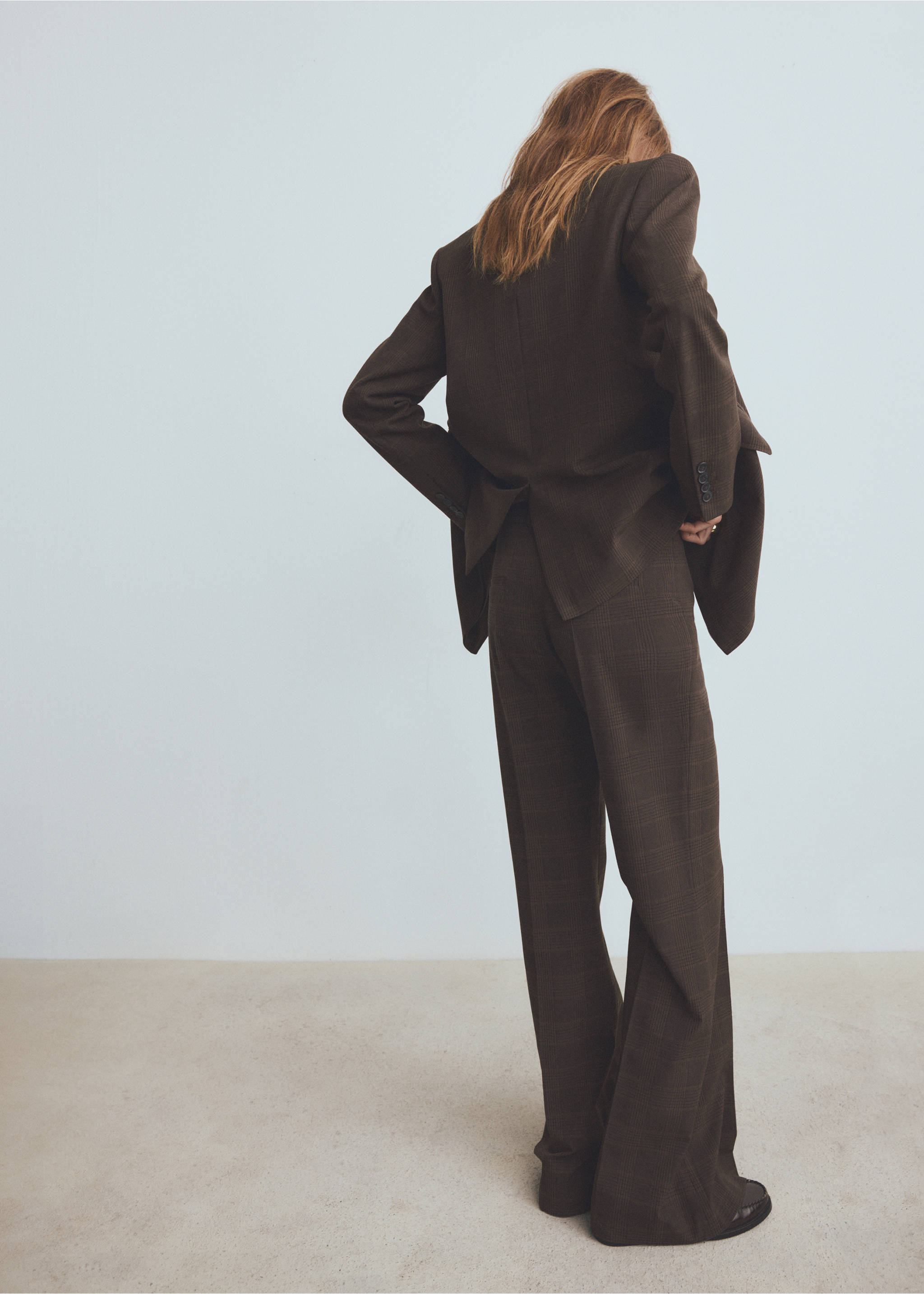 格子西装长裤 - null, 褐色. Ref: 27031324-00.