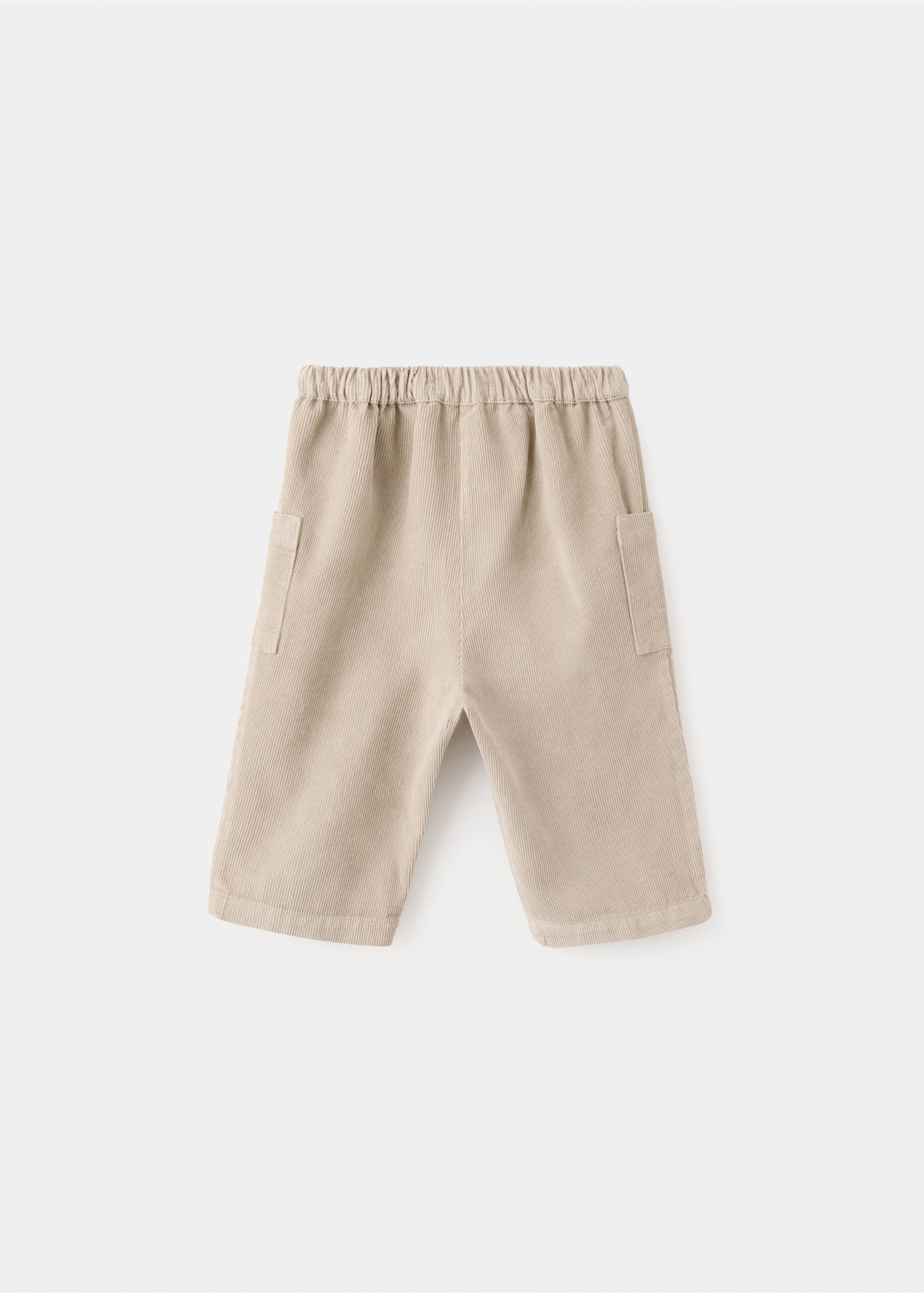 Pantalón pana wideleg - Reverso del artículo, Beige. Ref: 27031330-00.