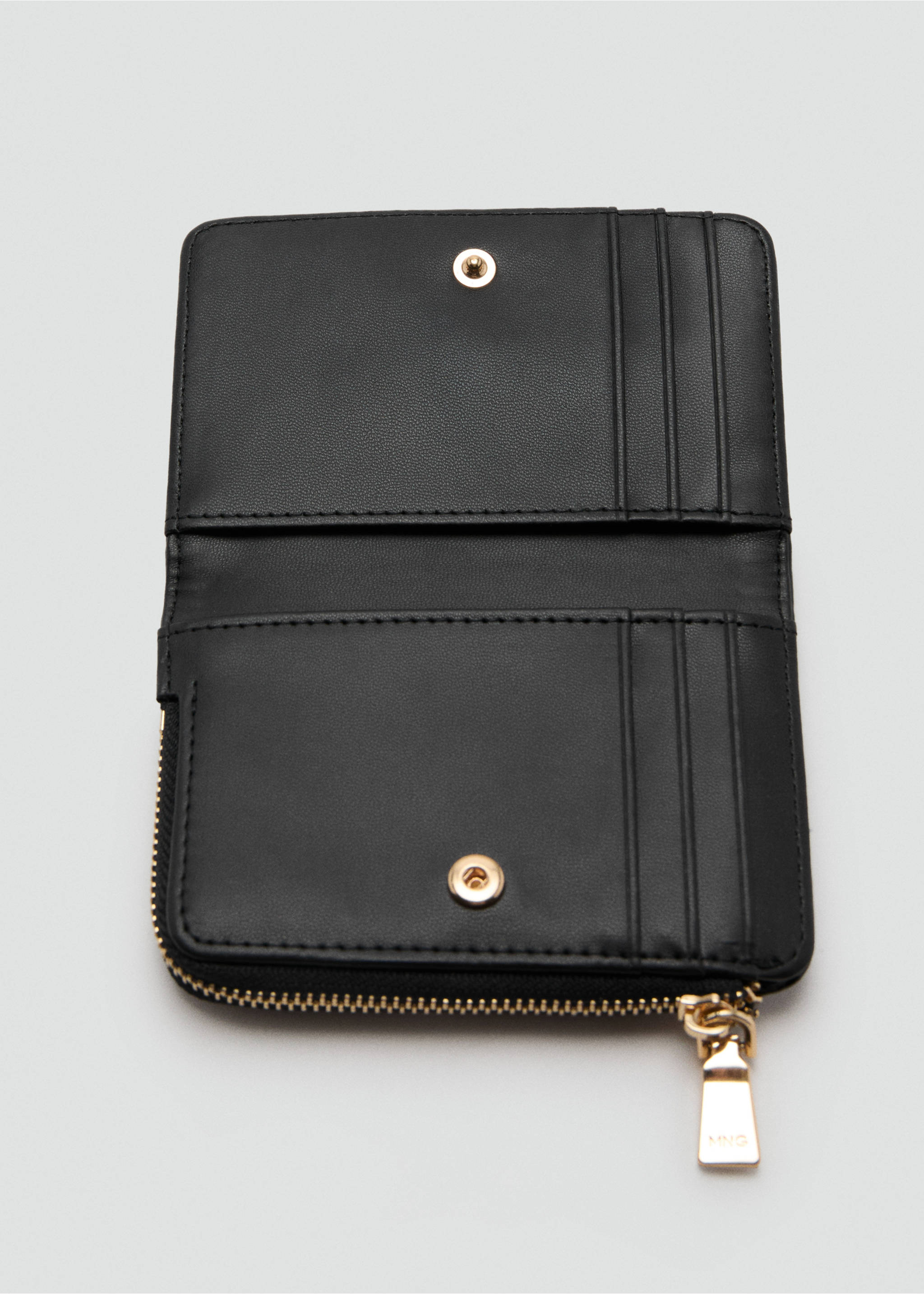 Small padded wallet - Details of the article 1, Black. Ref: 27031333-00.