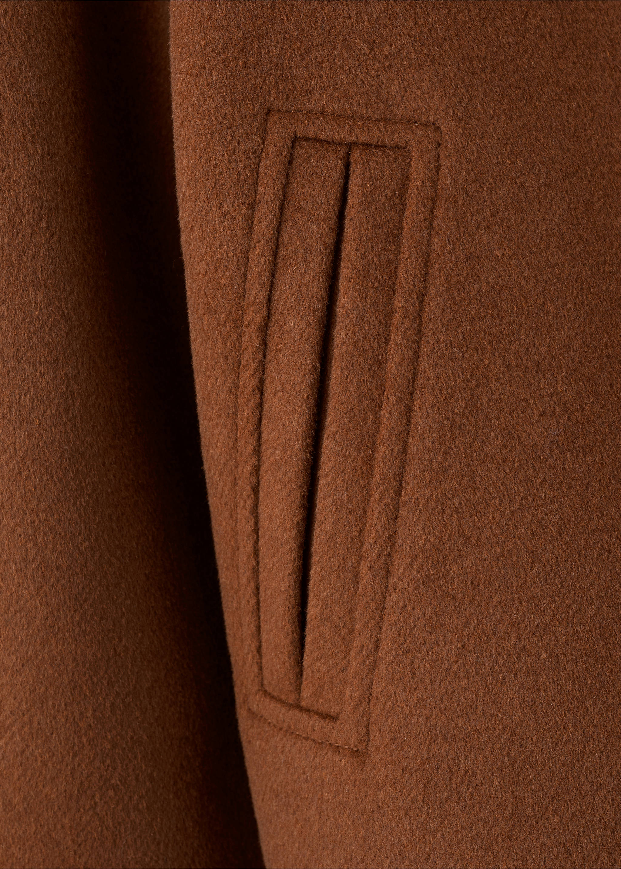 Sako z vlny s košilovým límcem - Detail zboží 0, Středně hnědá. Ref: 27031334-00.