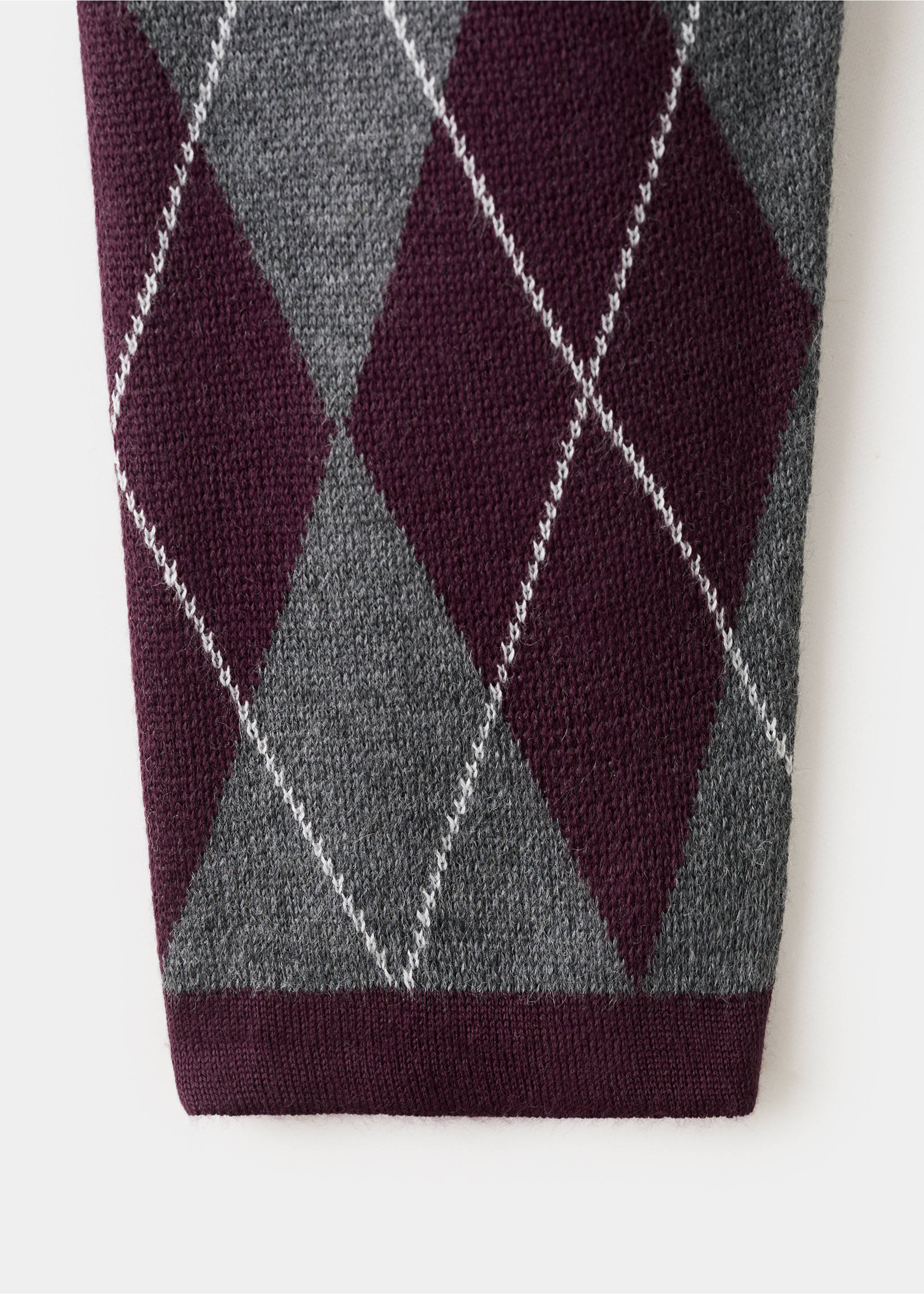 Argyle knit sweater - Details of the article 0, Medium Heather Grey. Ref: 27031336-00.
