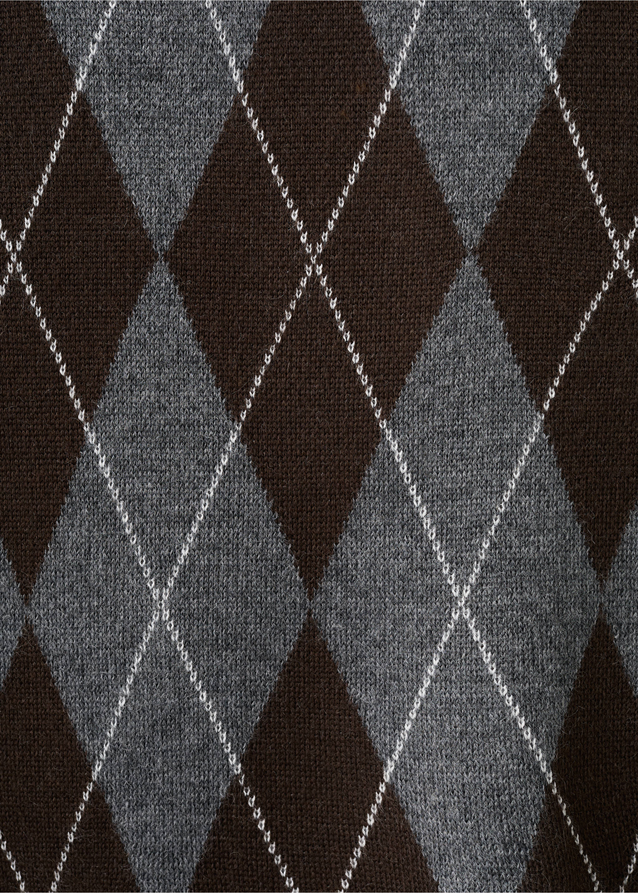 菱形图案短袖毛衣 - null, 灰色. Ref: 27031337-00.