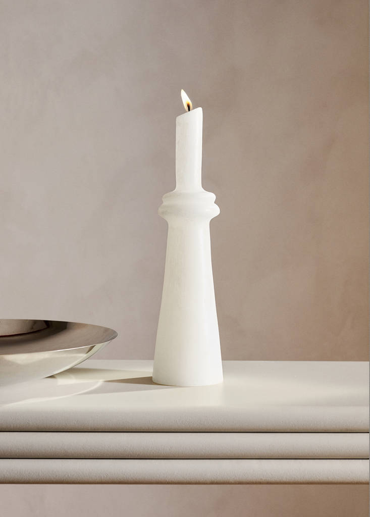 Tall tower decorative candle — Off White