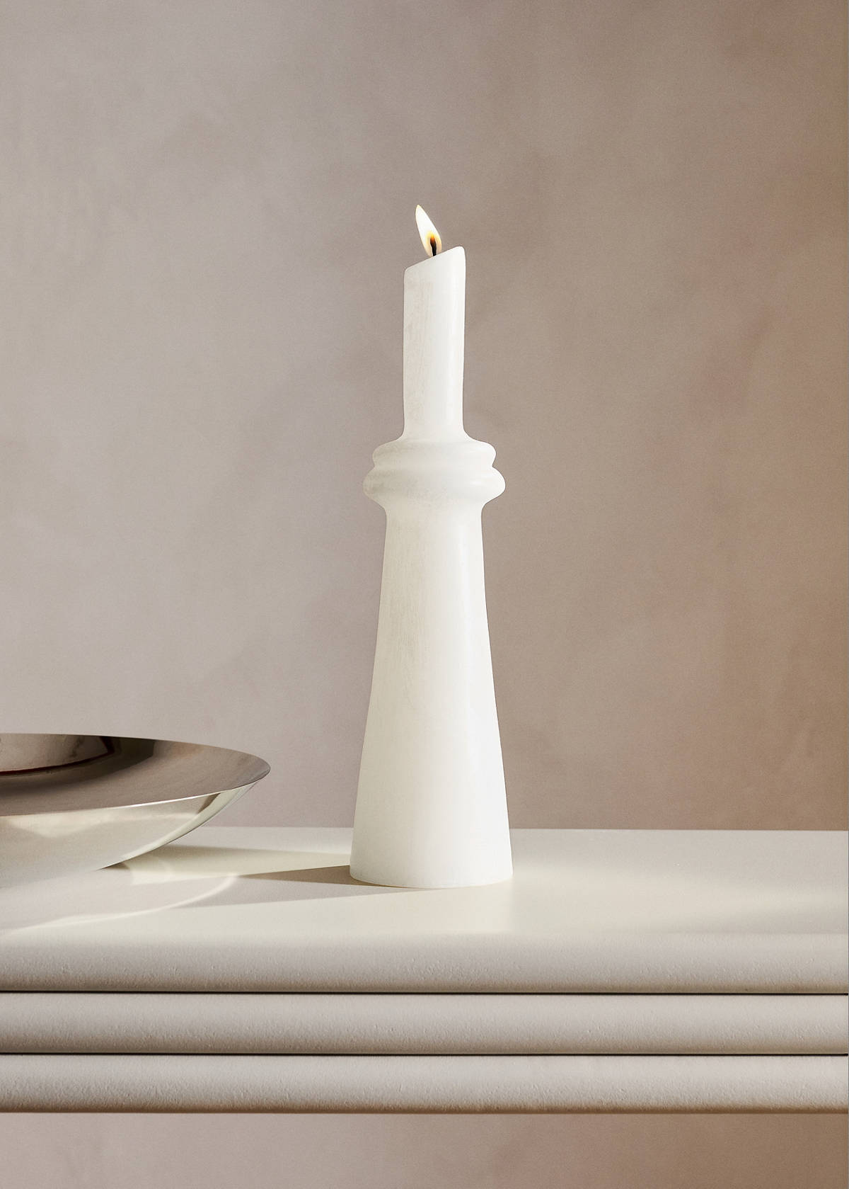 Tall tower decorative candle — Off White