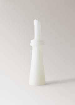 Tall tower decorative candle — Off White 5