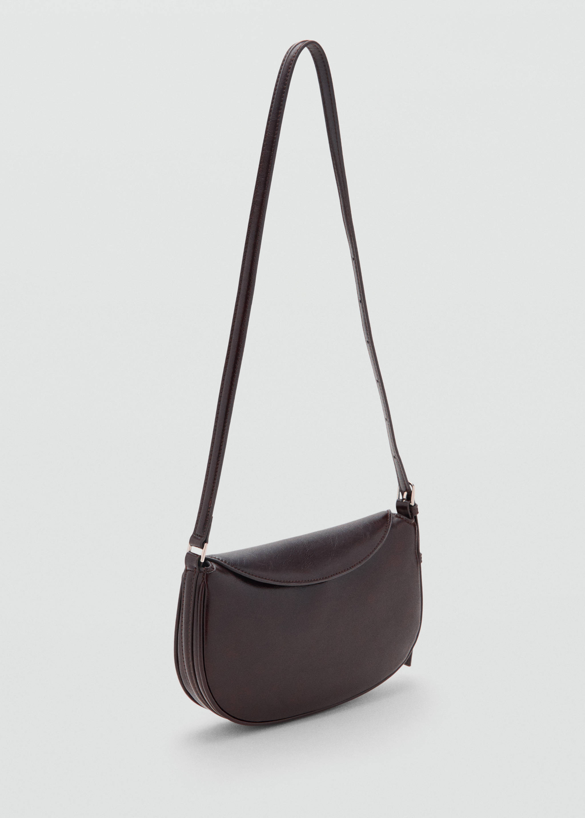 Oval shoulder bag with flap - Medium plane