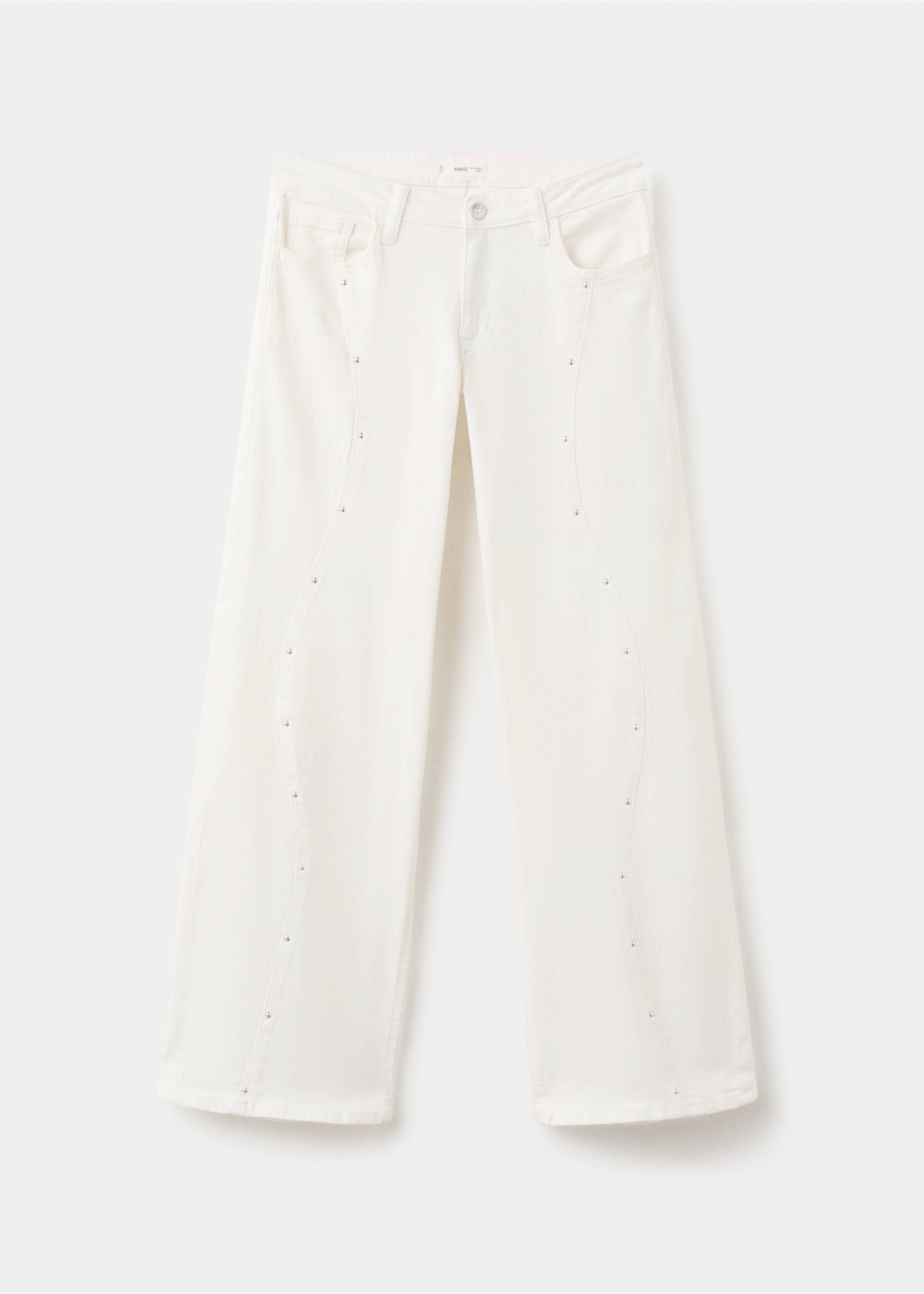 Low-waist studded jeans - Article without model, White. Ref: 27031509-00.