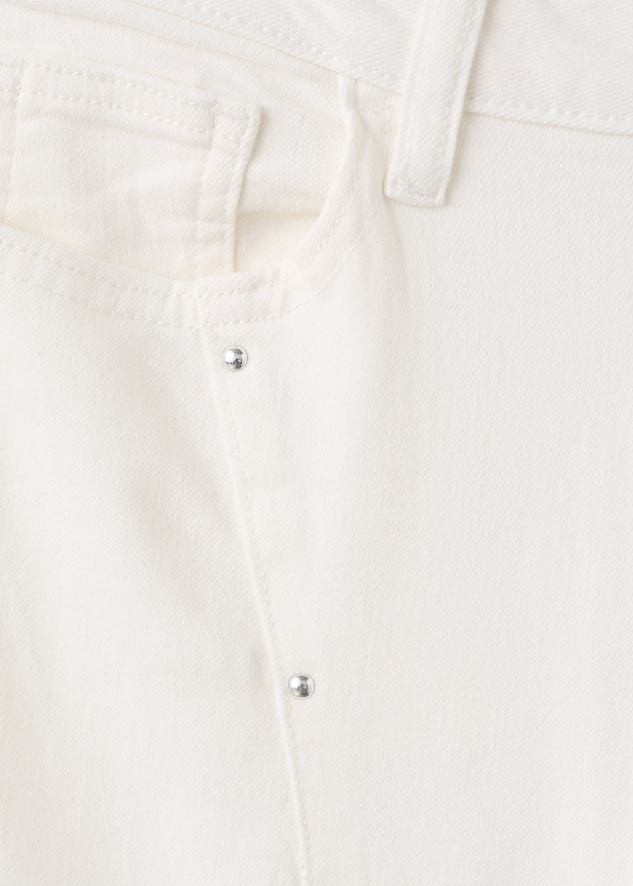 Low-waist studded jeans - Details of the article 0, White. Ref: 27031509-00.