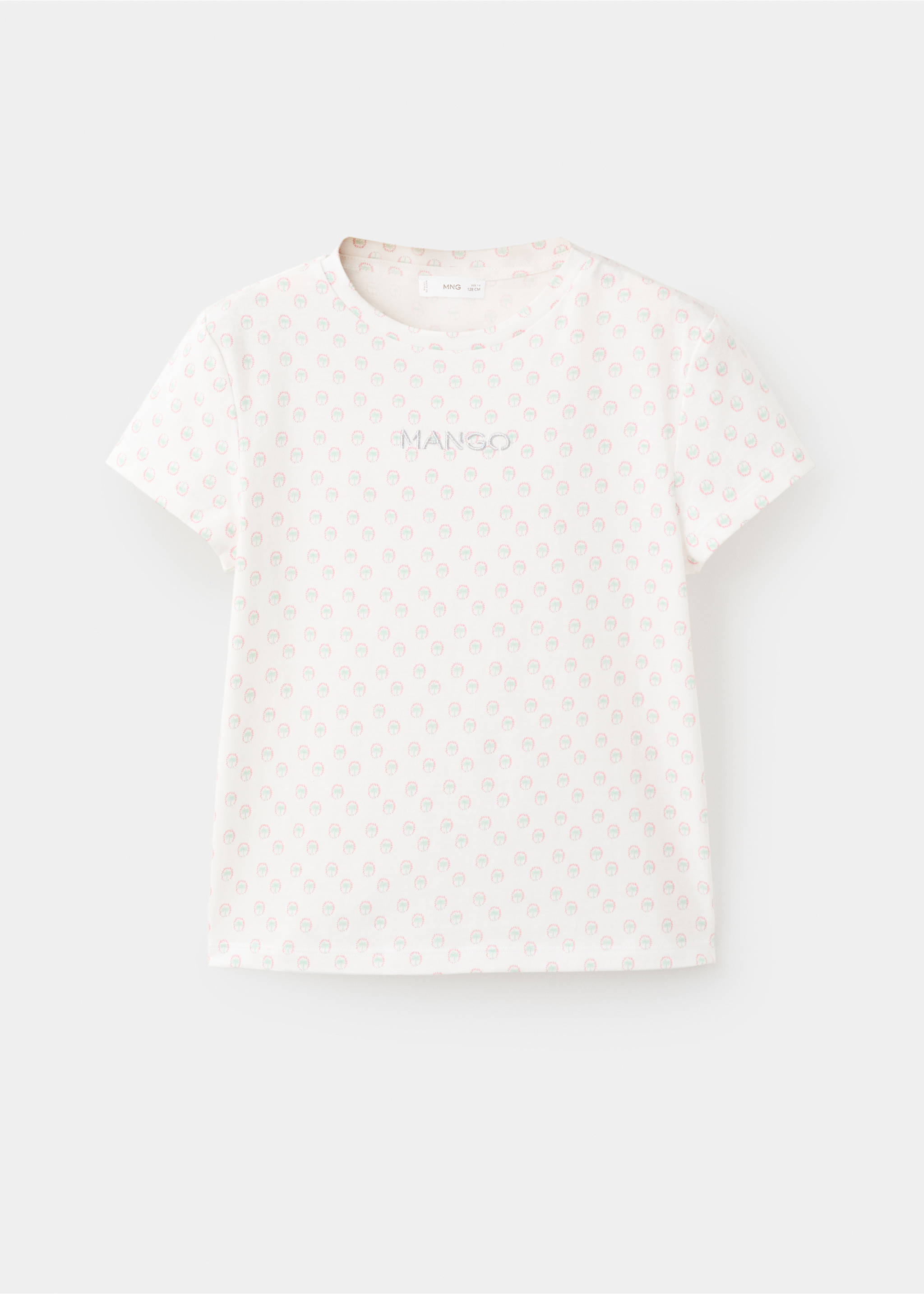 Embroidered printed T-shirt - Article without model, Off White. Ref: 27031510-00.