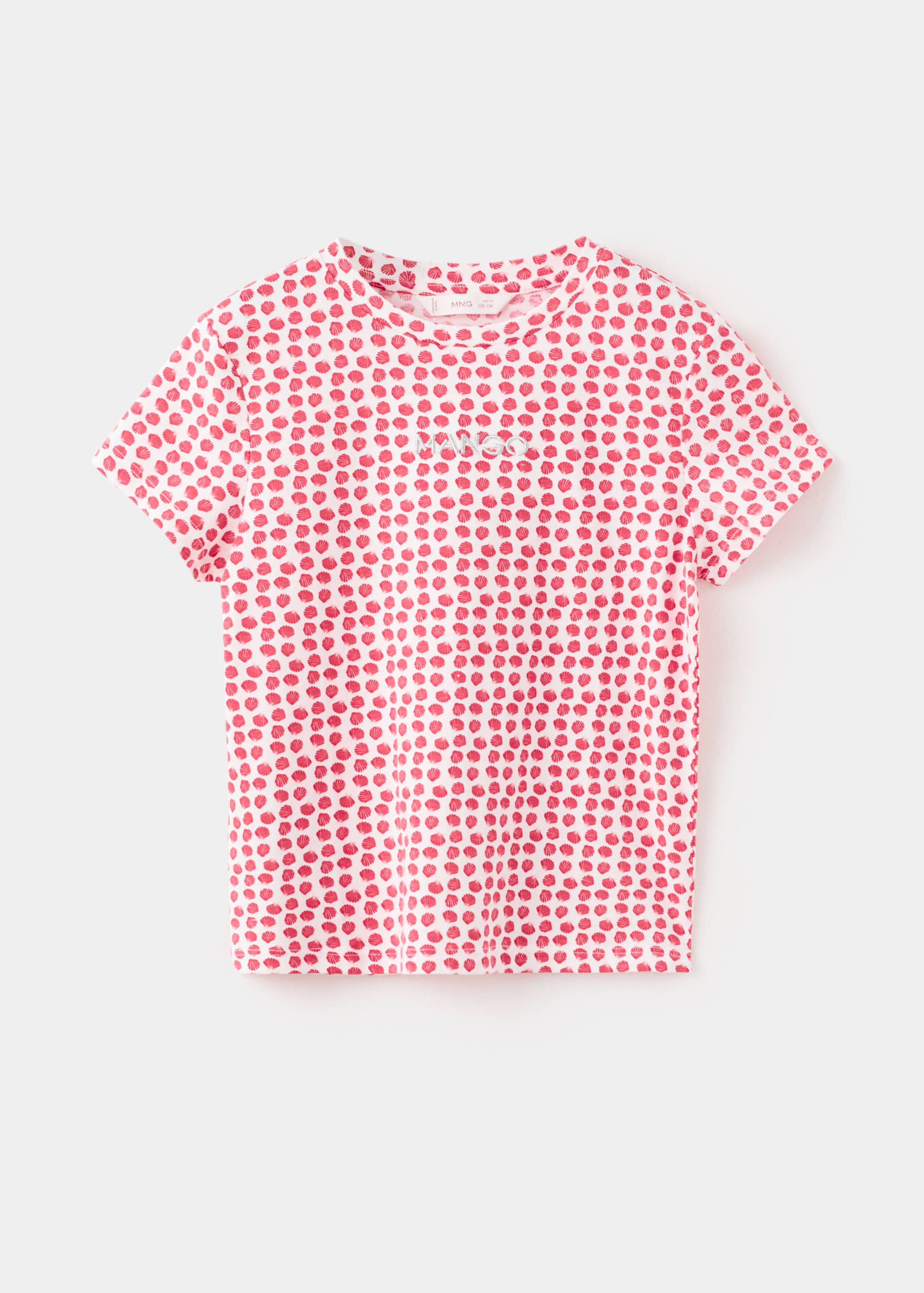 Gemustertes T-Shirt mit Stickerei - Artikel ohne Model