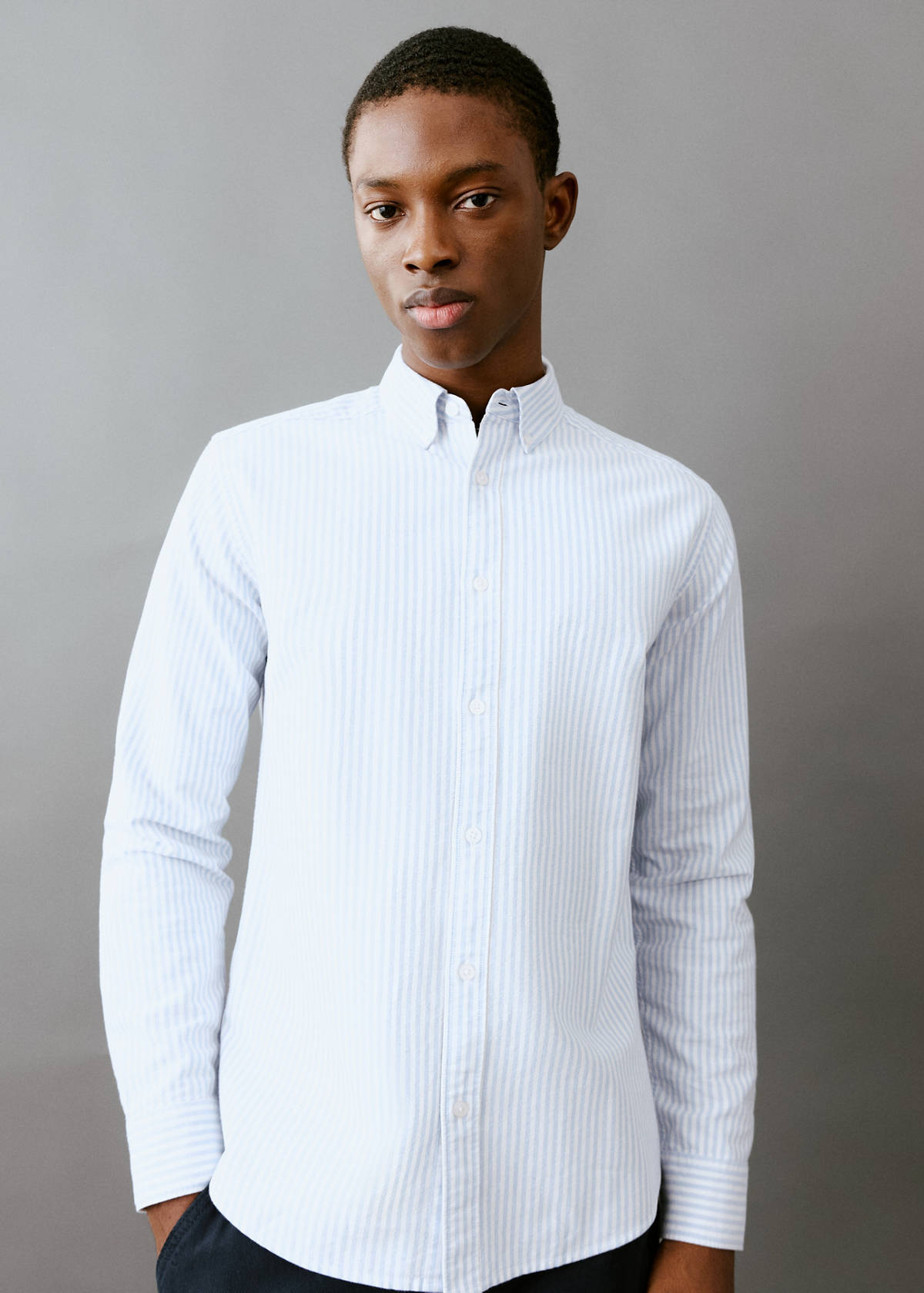 Striped Oxford shirt — Sky Blue