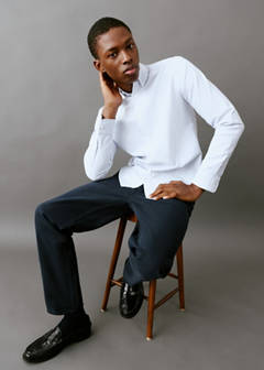Striped Oxford shirt — Sky Blue 6