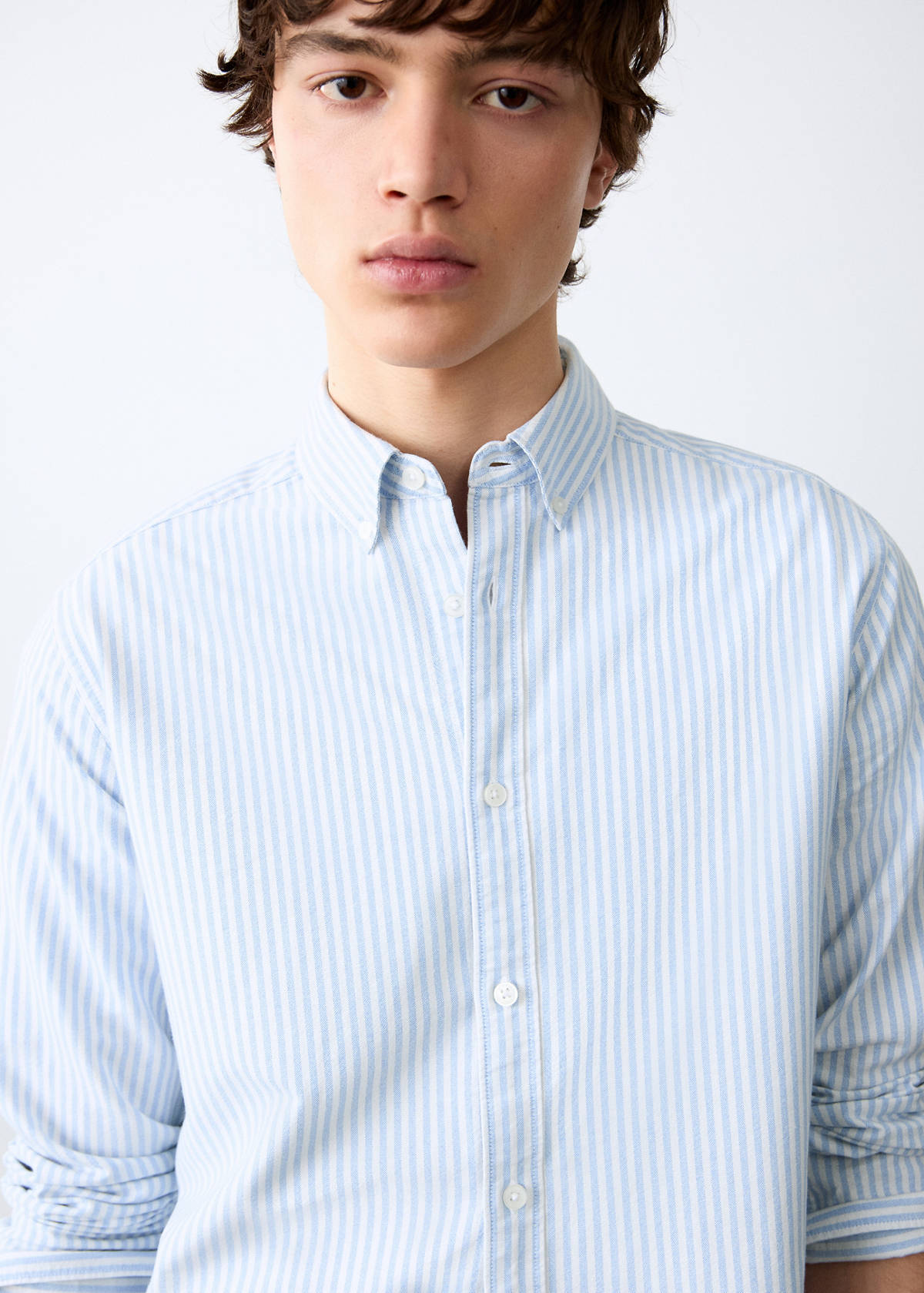 Striped Oxford shirt — Sky Blue