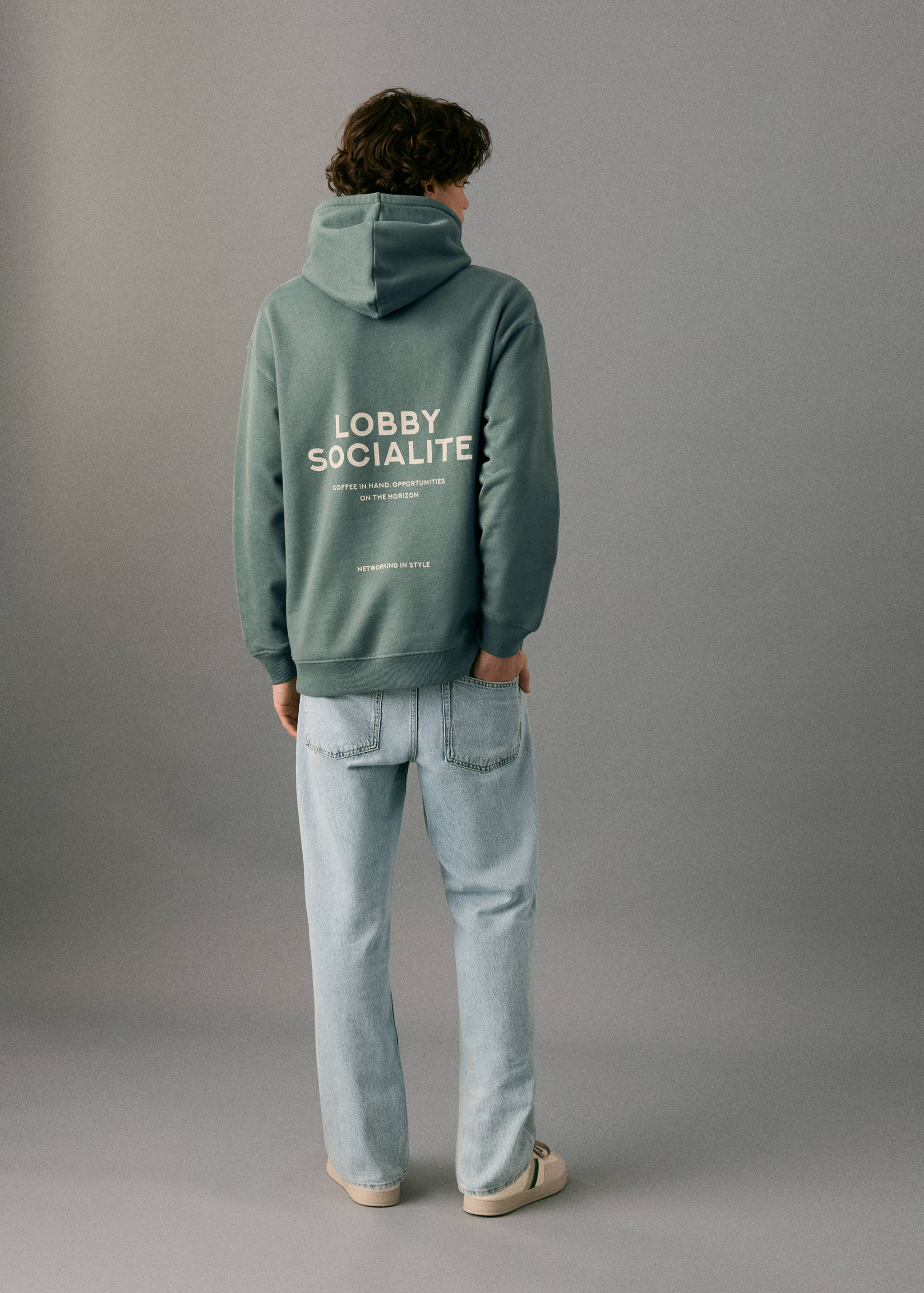 Sudadera estampada capucha - Reverso del artículo