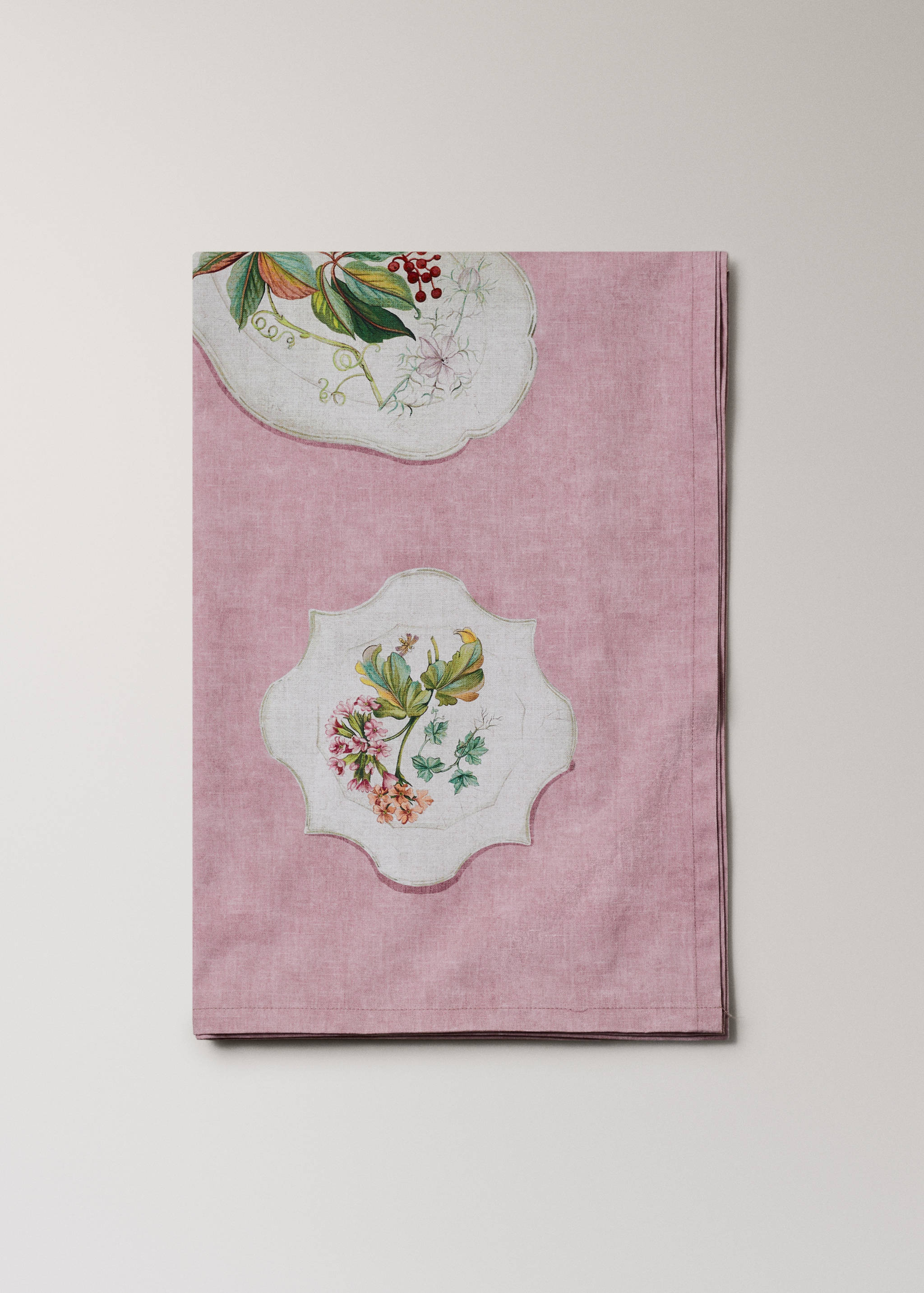 Nappe en coton éléments porcelaine vintage 8 à 10 convives - Article sans modèle