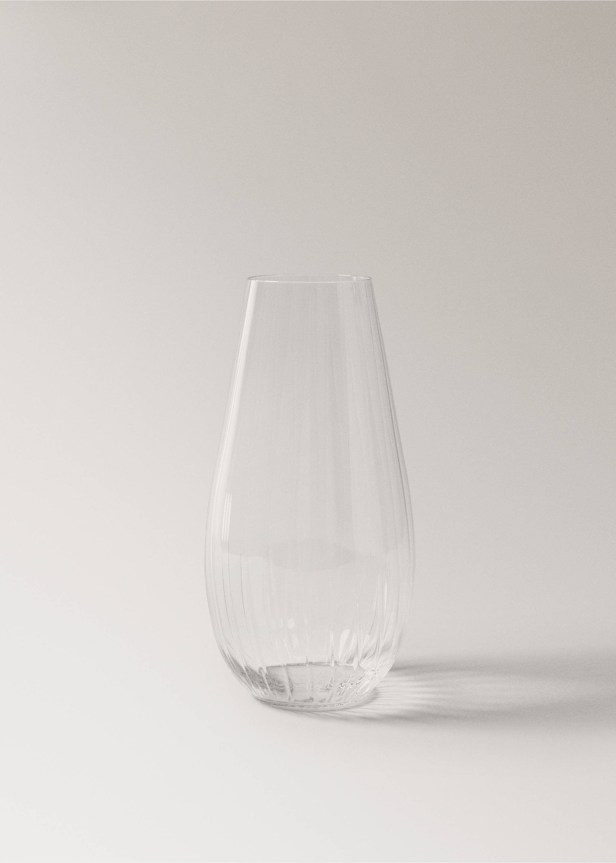 Low glass vase - Article without model, Ice Grey. Ref: 27031520-00.