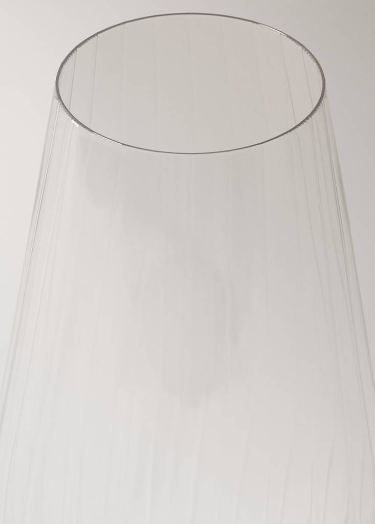 Low glass vase — Ice Grey