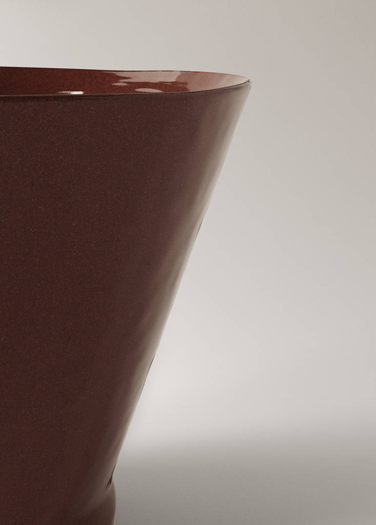 Medium irregular terracotta plant pot — Burnt Orange