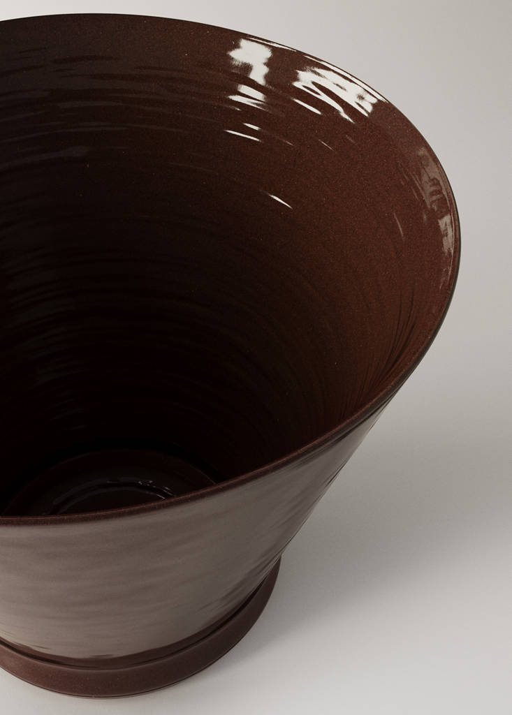 Medium irregular terracotta plant pot — Burnt Orange
