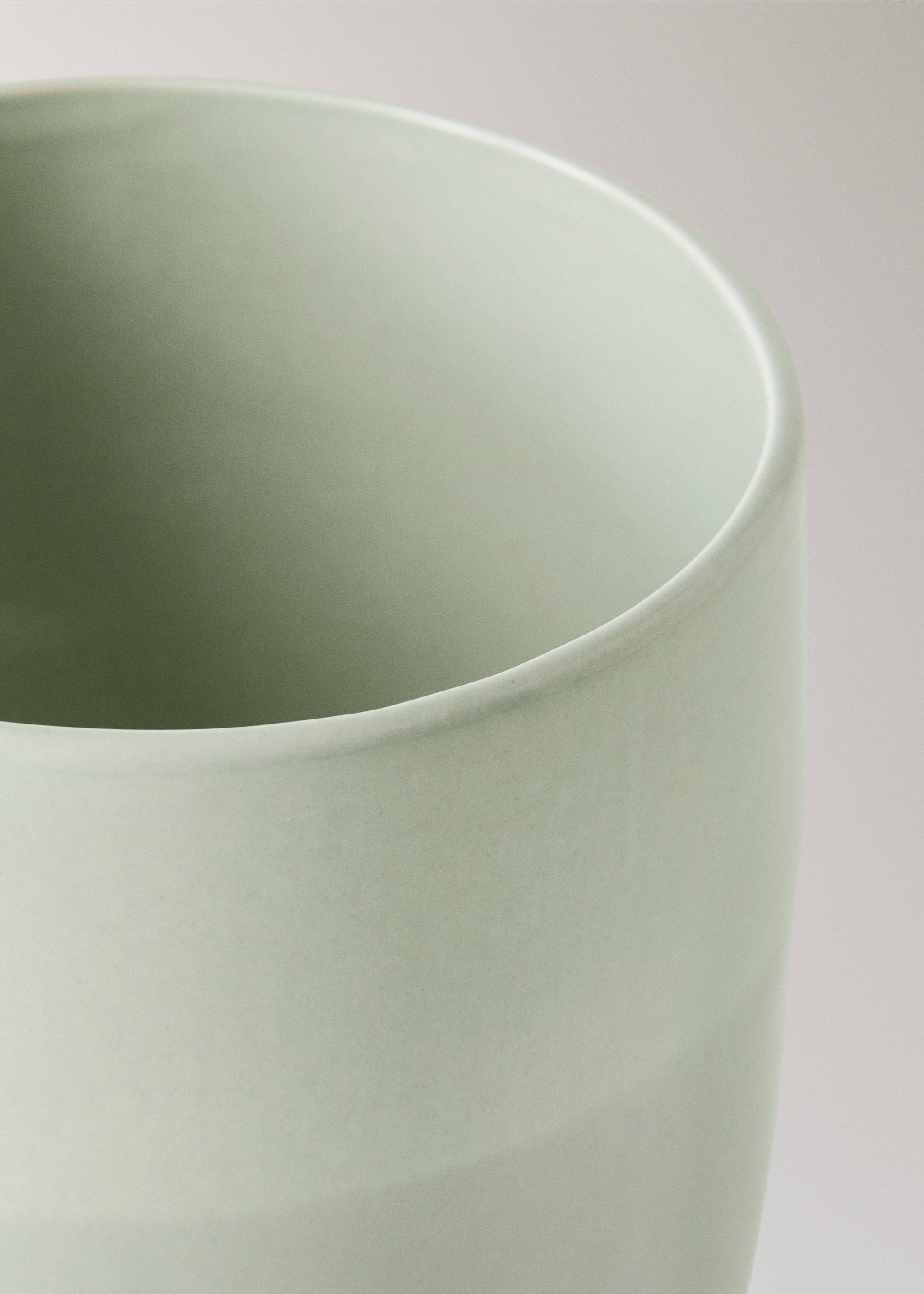 Two tone stoneware planter - Details of the article 1, Aqua Green. Ref: 27031522-00.