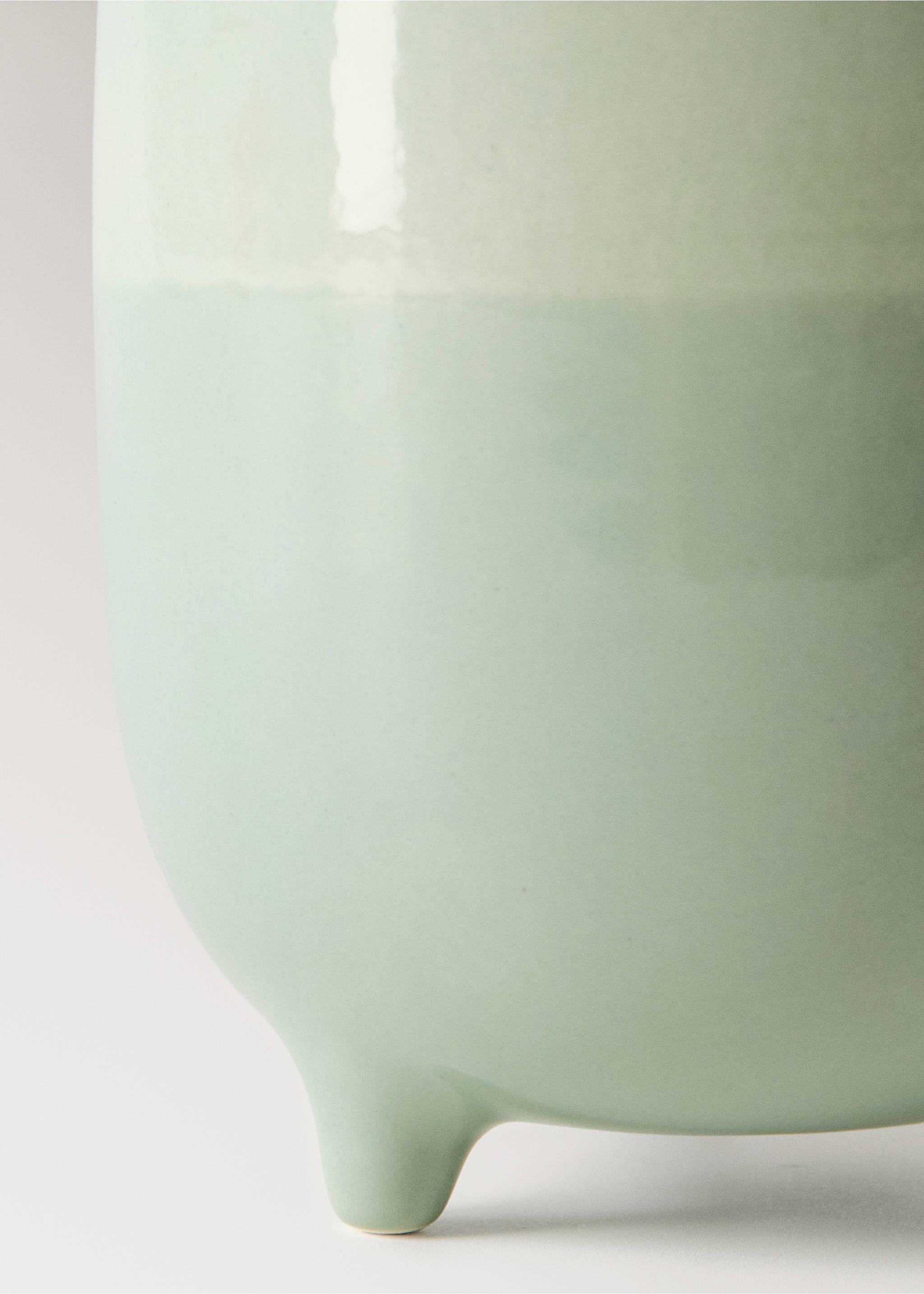 Two tone stoneware planter - Details of the article 2, Aqua Green. Ref: 27031522-00.