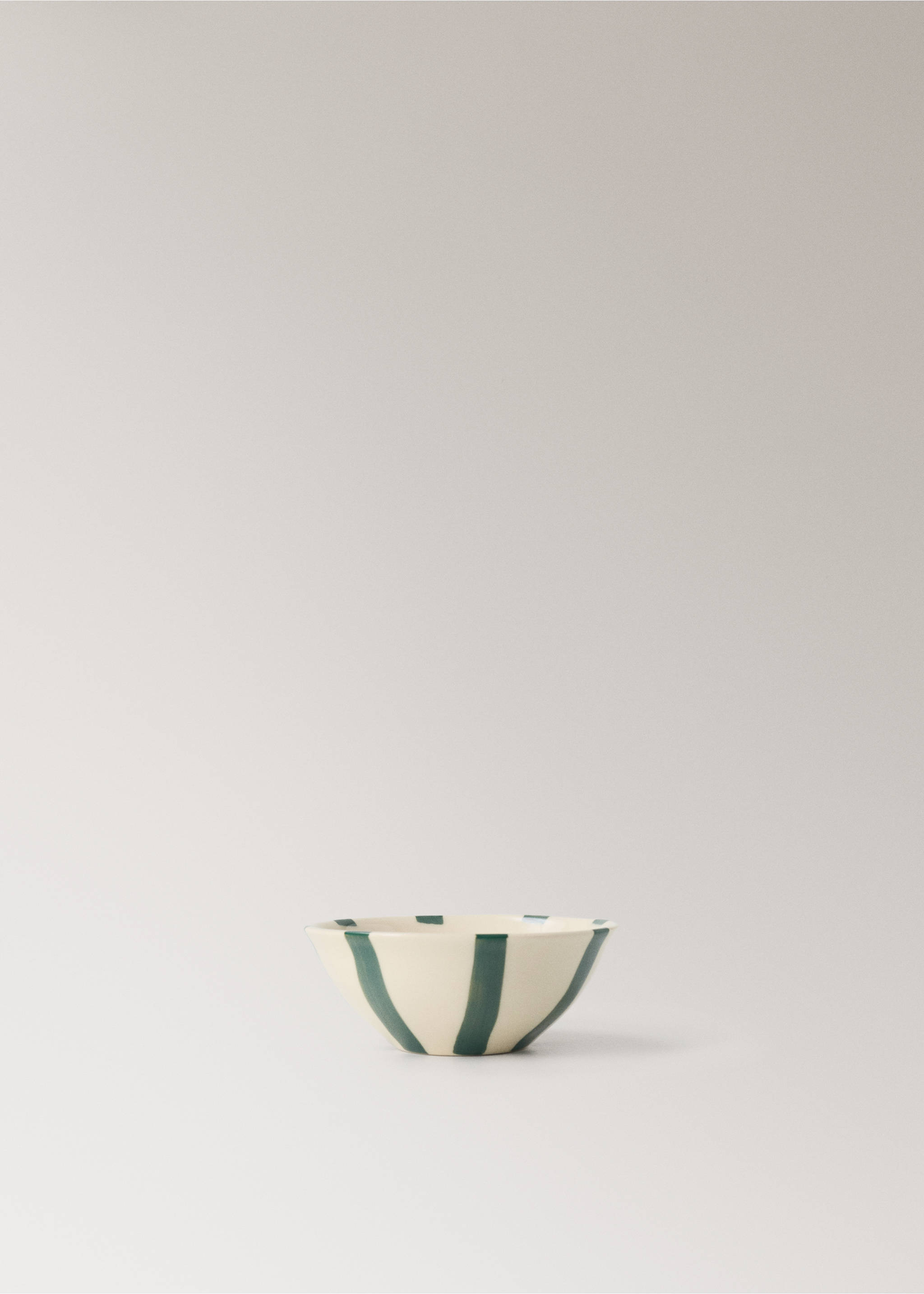 Steingutschale mit Streifen - Artikel ohne Model, Waldgrün. Ref: 27031525-00.