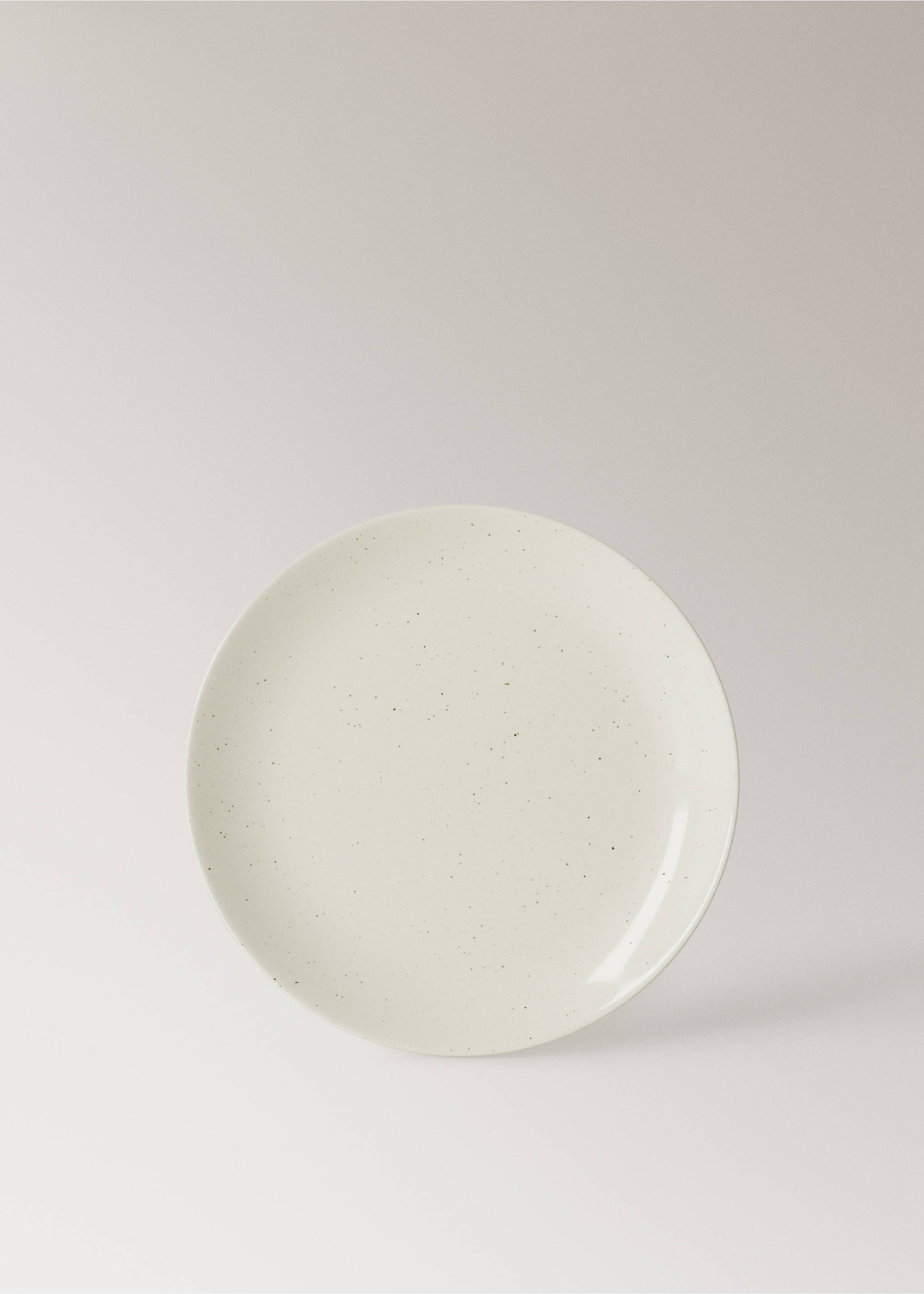 Assiette plate grès points - Article sans modèle, Blanc cassé. Ref: 27031526-00.