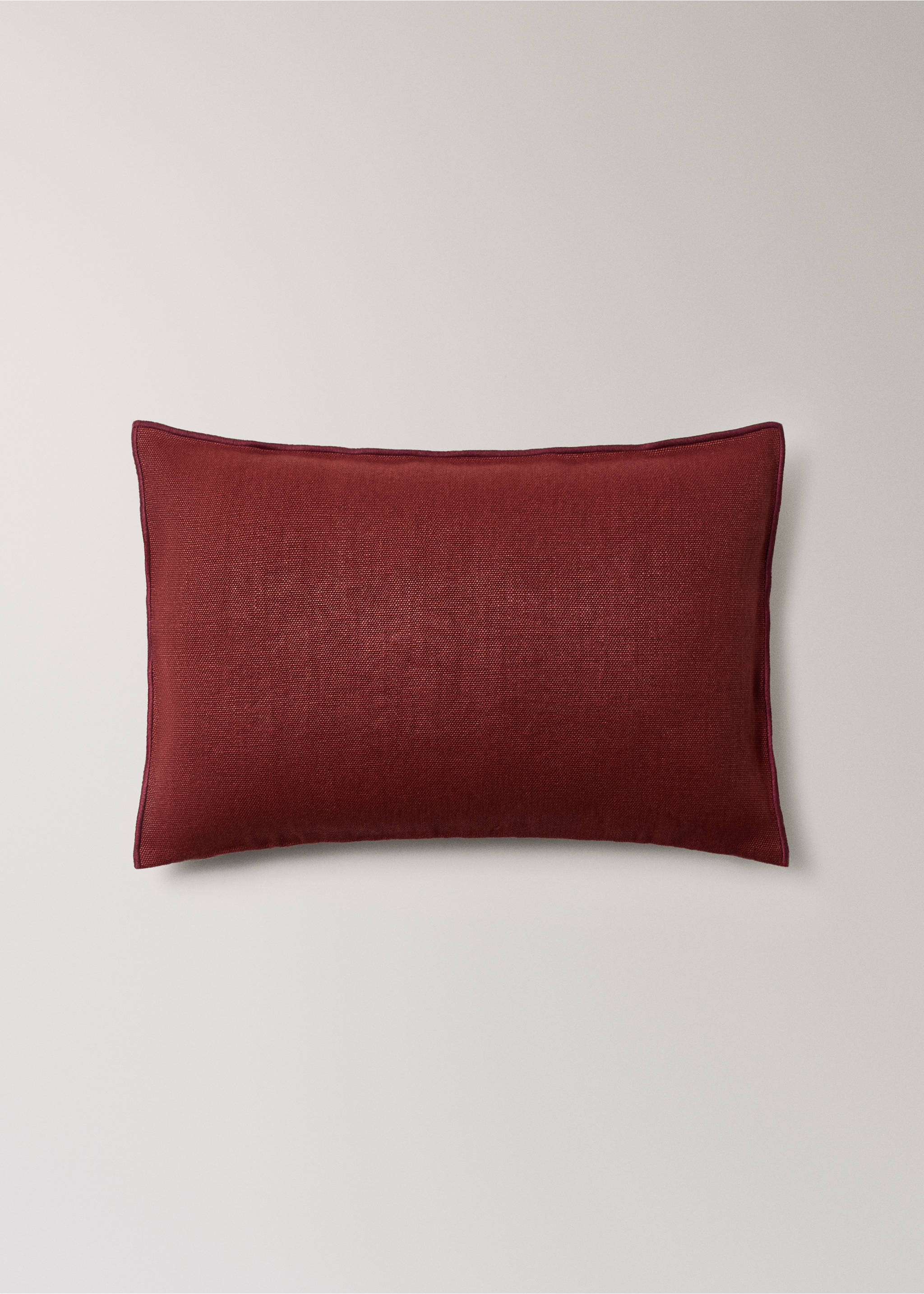 Povlak na polštářek s overlockem 100% hrubý len 40x60 cm - Zboží bez modelu, Růžová. Ref: 27031527-00.