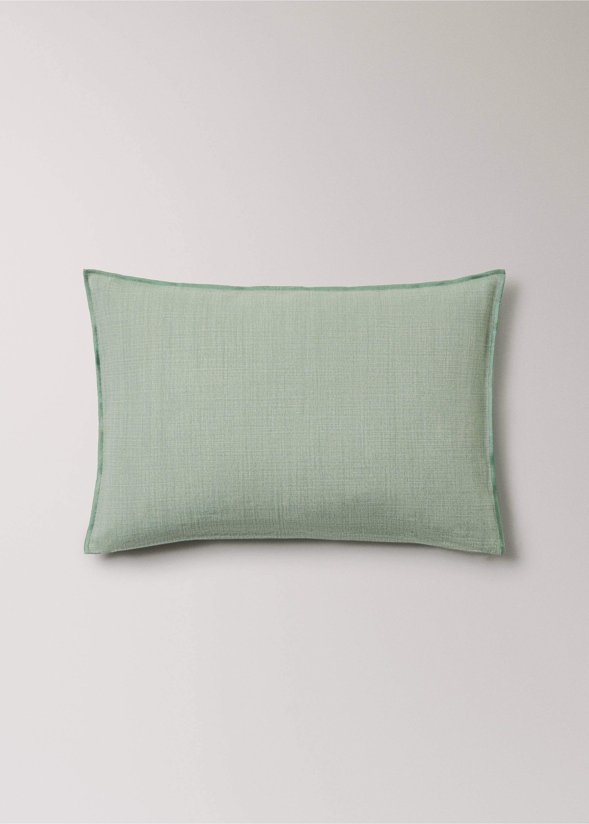 Mottled linen cushion cover 40x60 cm - Article without model, Aqua Green. Ref: 27031528-00.